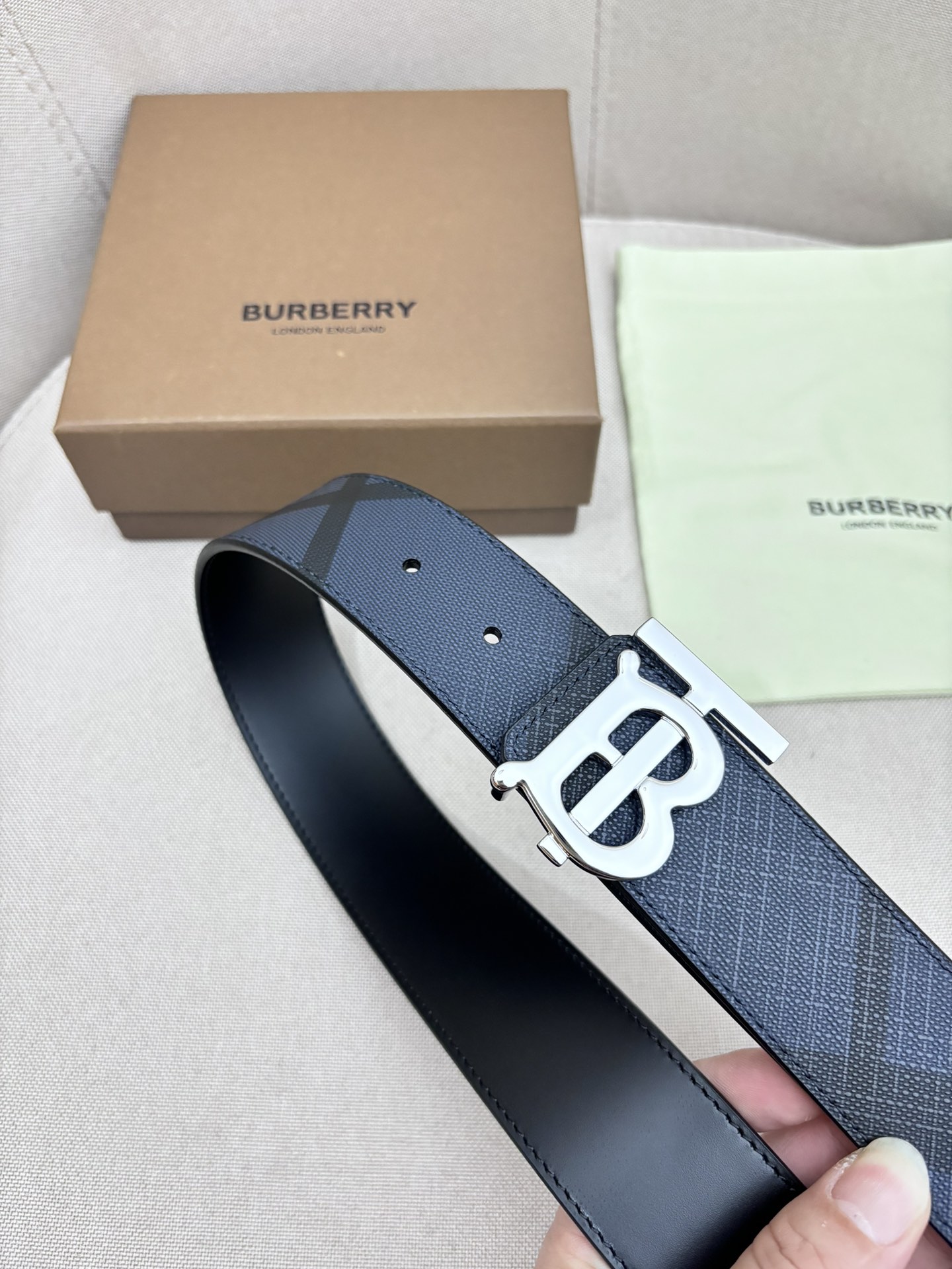 Burberry Male Leather Belt Top Grain Leather M
