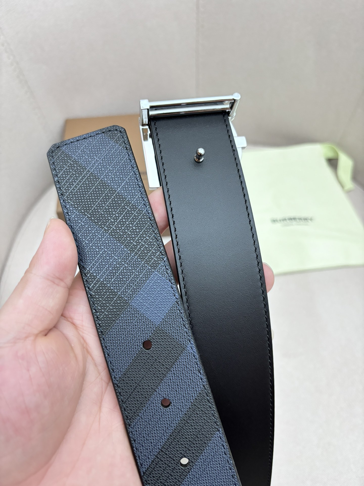 Burberry Male Leather Belt Top Grain Leather M