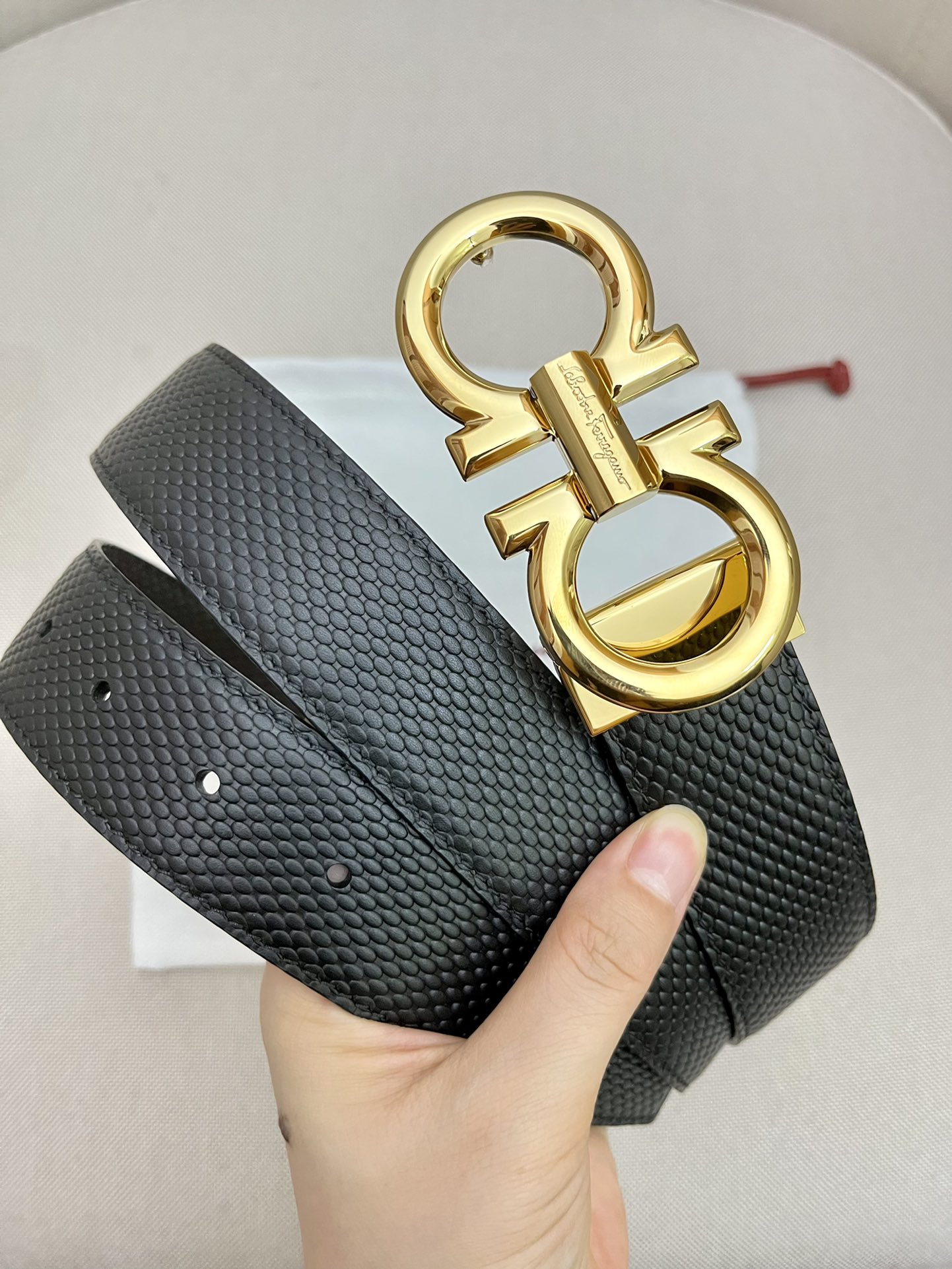 Salvatore Ferragamo Male Leather Belt Top Grain Leather M