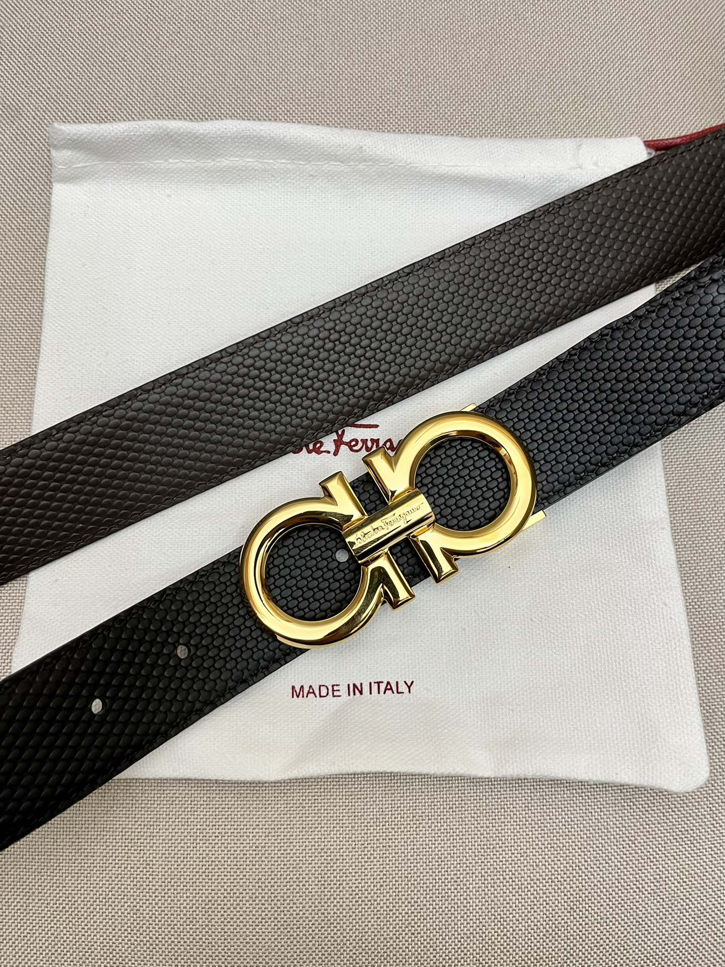 Salvatore Ferragamo Male Leather Belt Top Grain Leather M