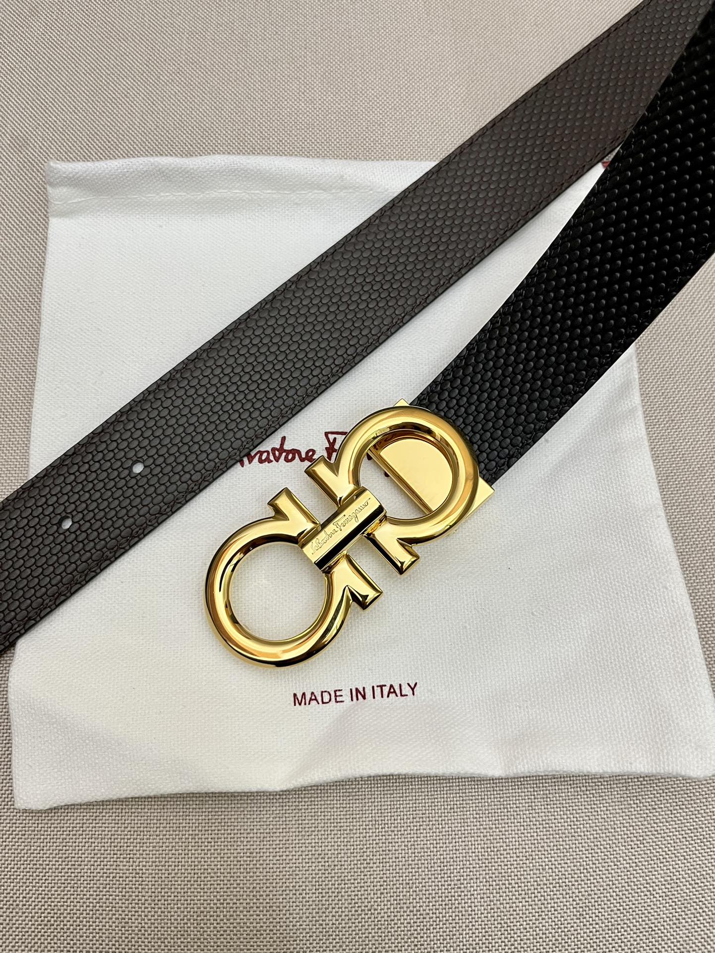 Salvatore Ferragamo Male Leather Belt Top Grain Leather M