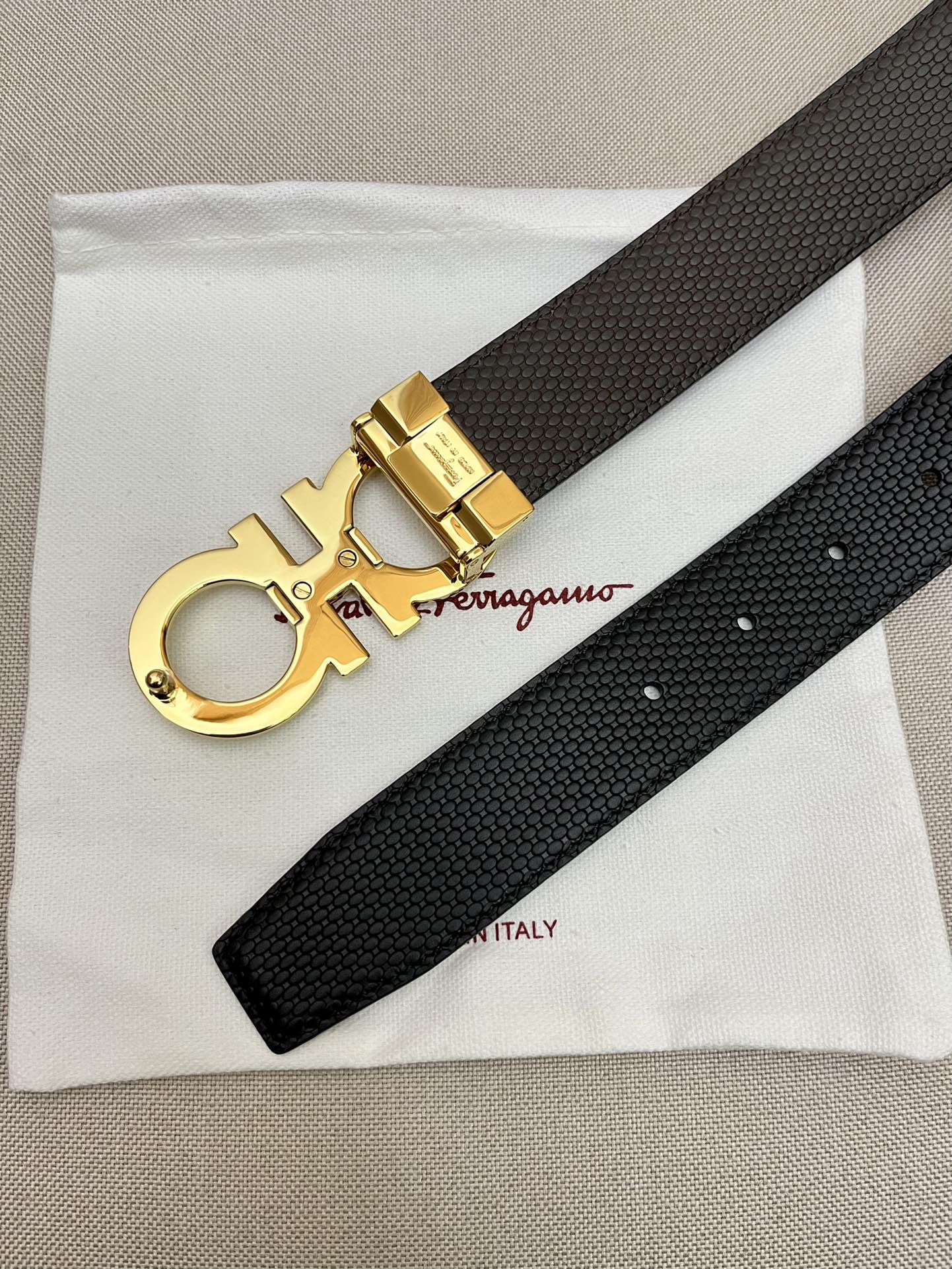 Salvatore Ferragamo Male Leather Belt Top Grain Leather M