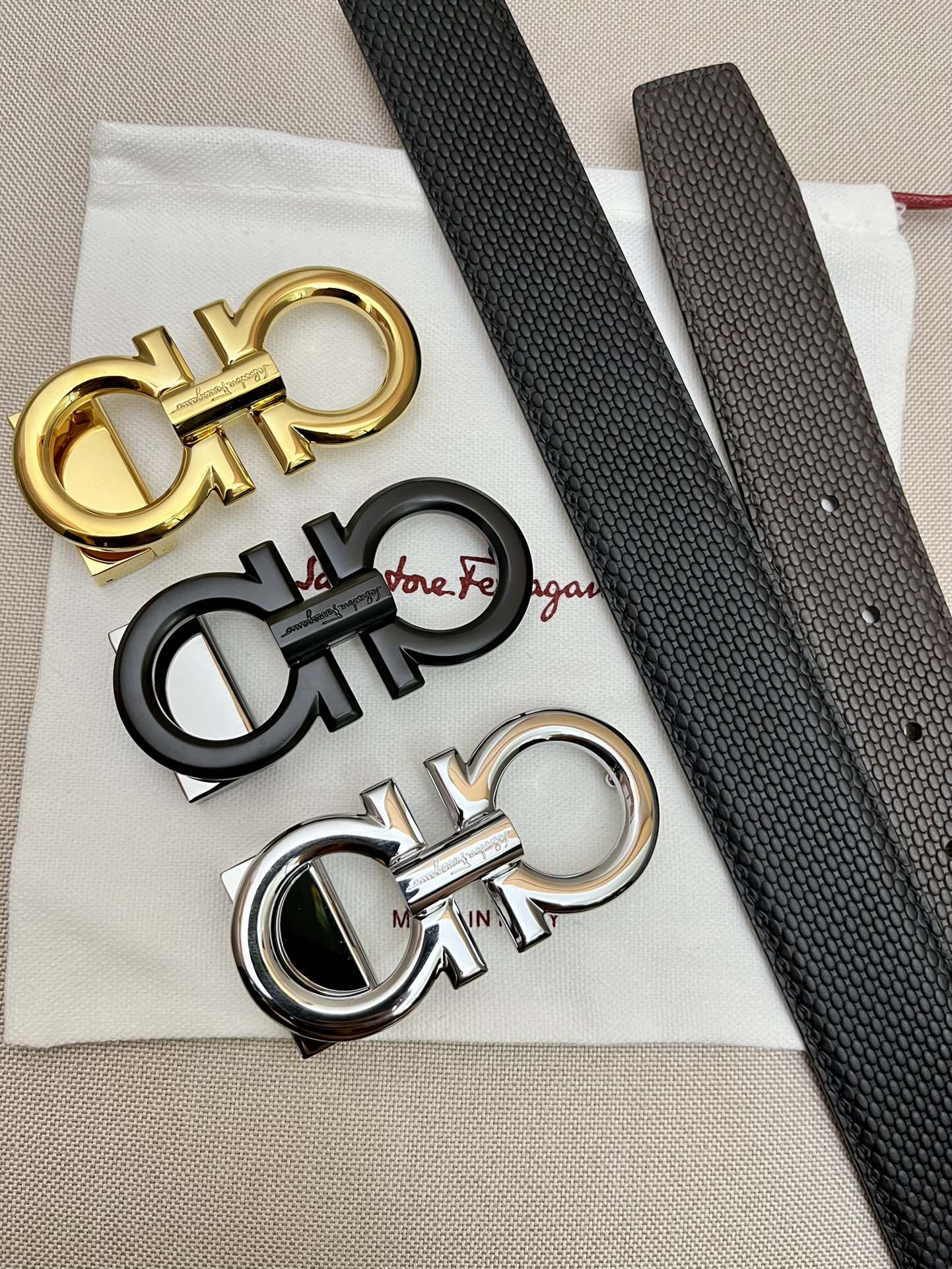 Salvatore Ferragamo Male Leather Belt Top Grain Leather M