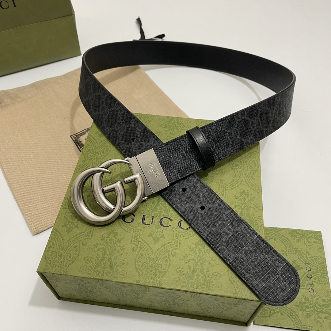 Gucci Basic Belt Cow Leather Black S-m