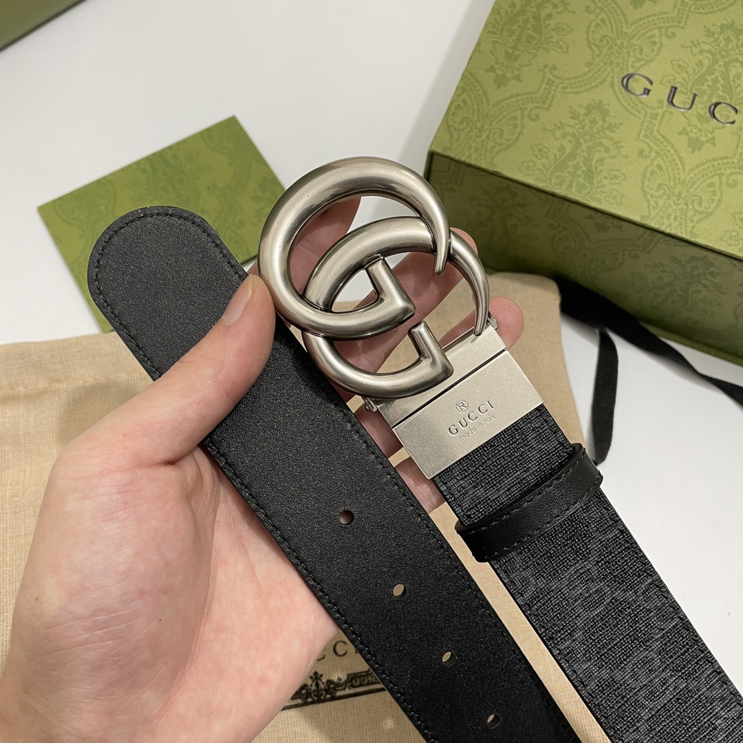 Gucci Basic Belt Cow Leather Black S-m