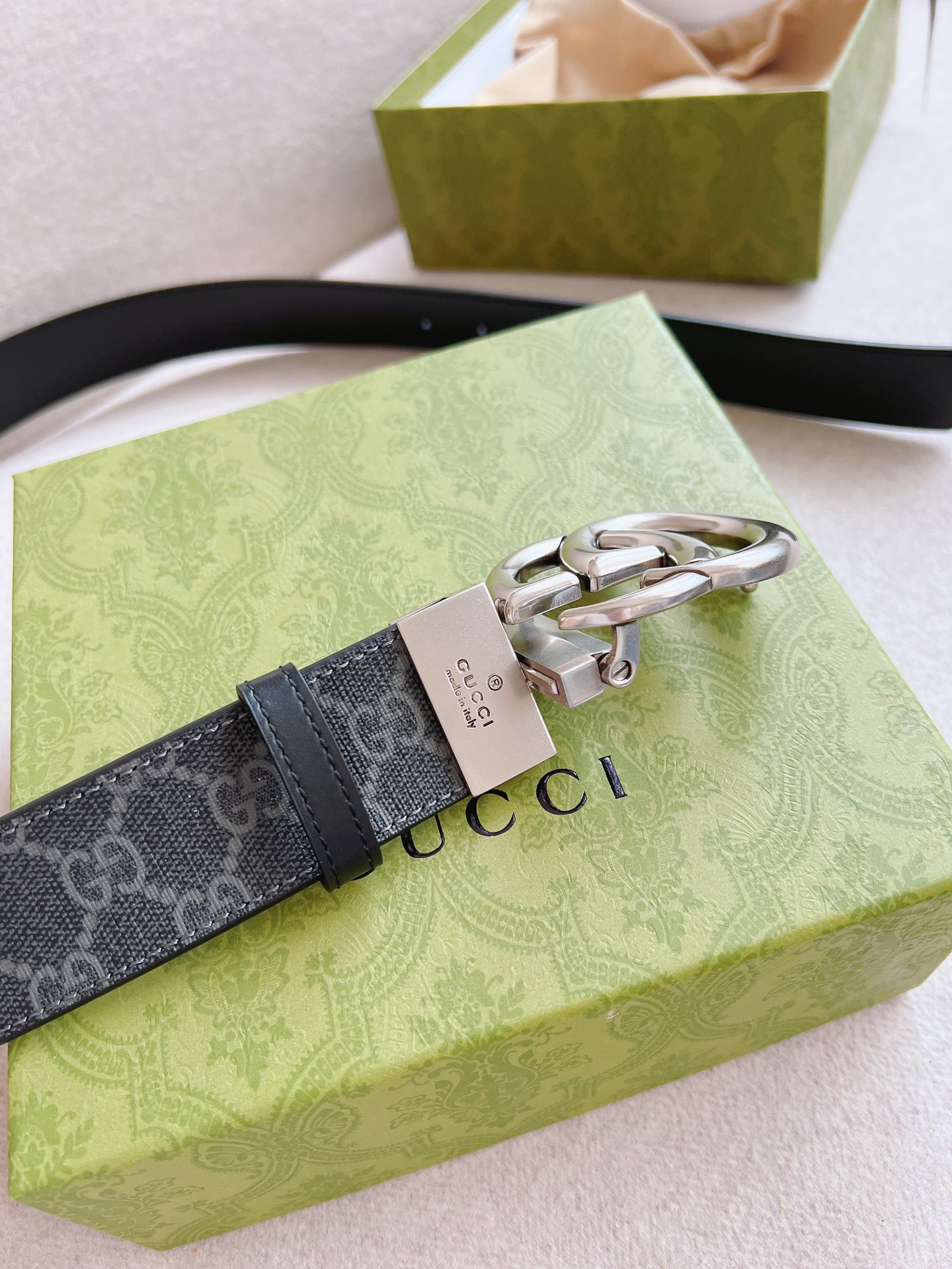 Gucci Basic Belt Canvas Black 38mm-s-m