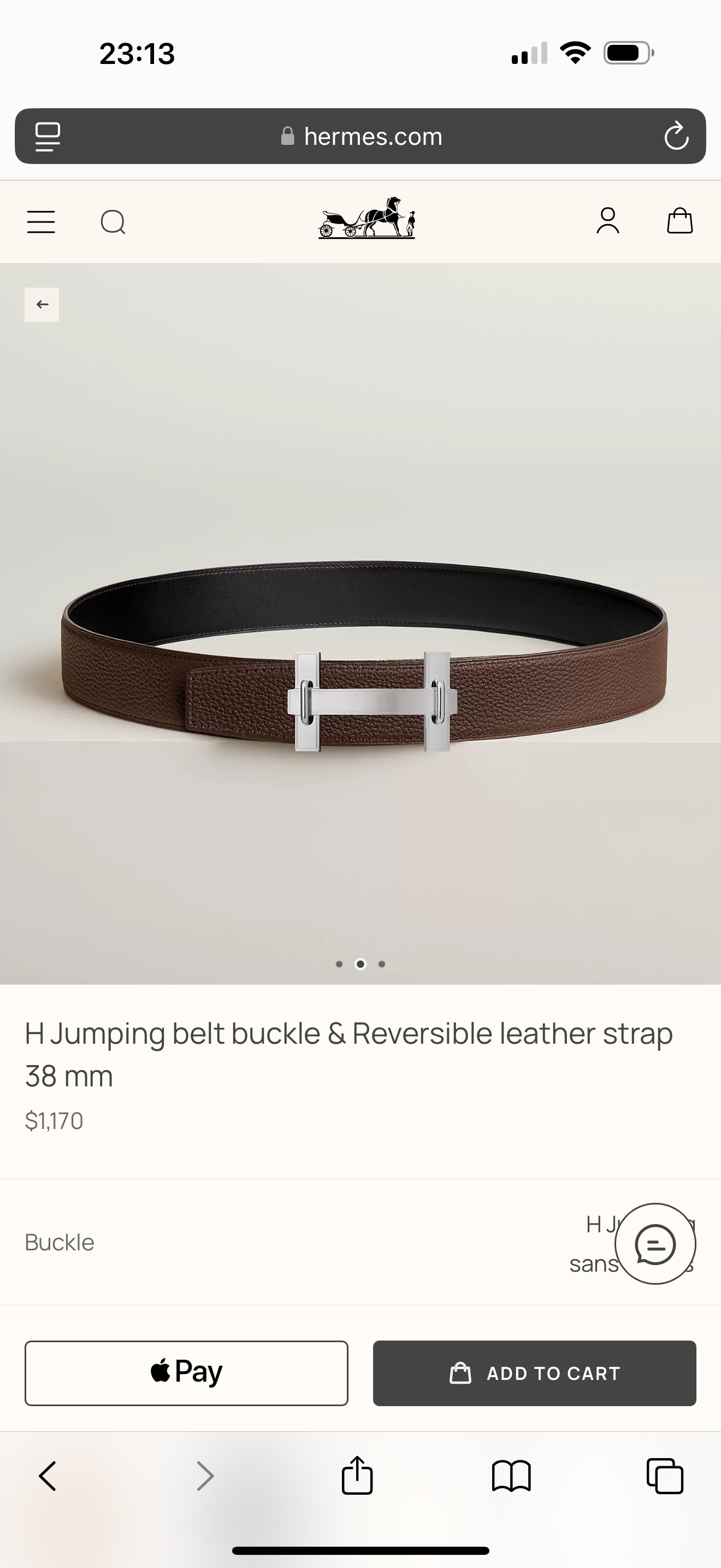 Hermès Male Basic Belt 38mm-m