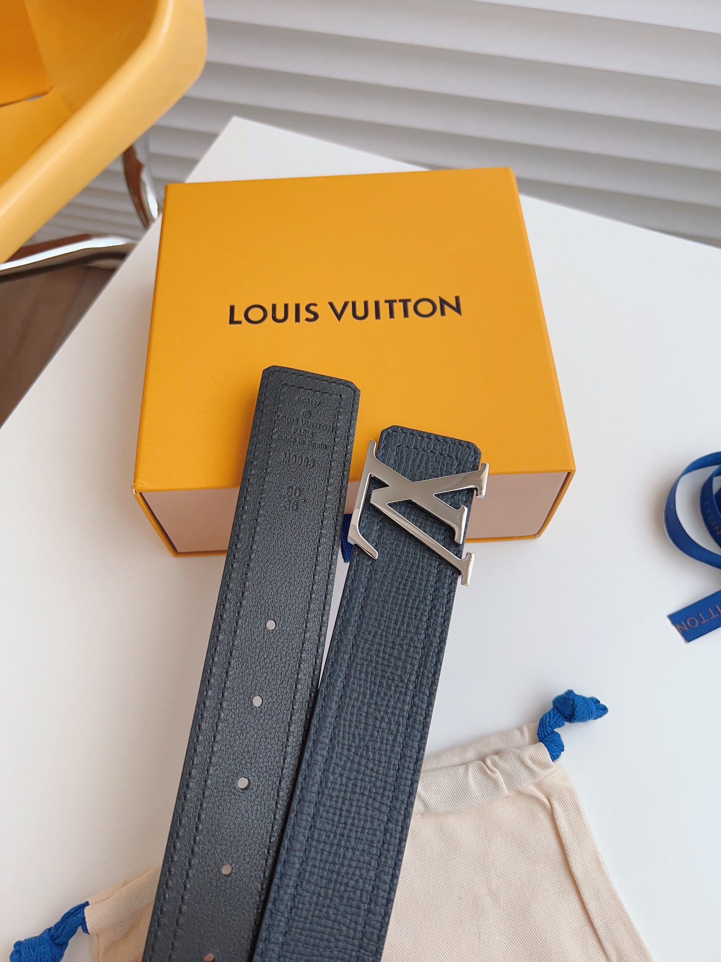 Louis Vuitton Basic Belt Cow Leather Black S-m-l