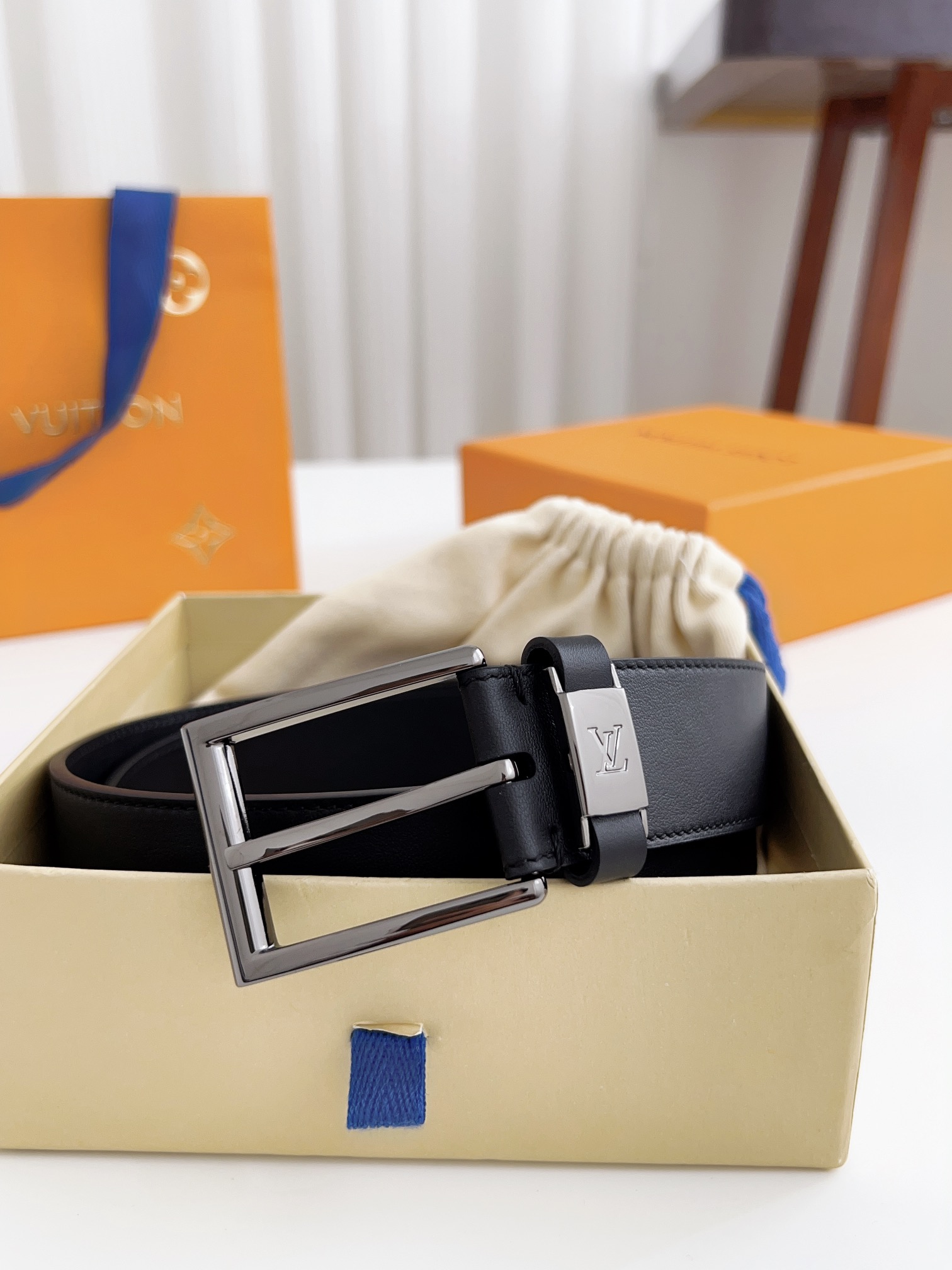 Louis Vuitton Male Basic Belt Cow Leather 125cm-l