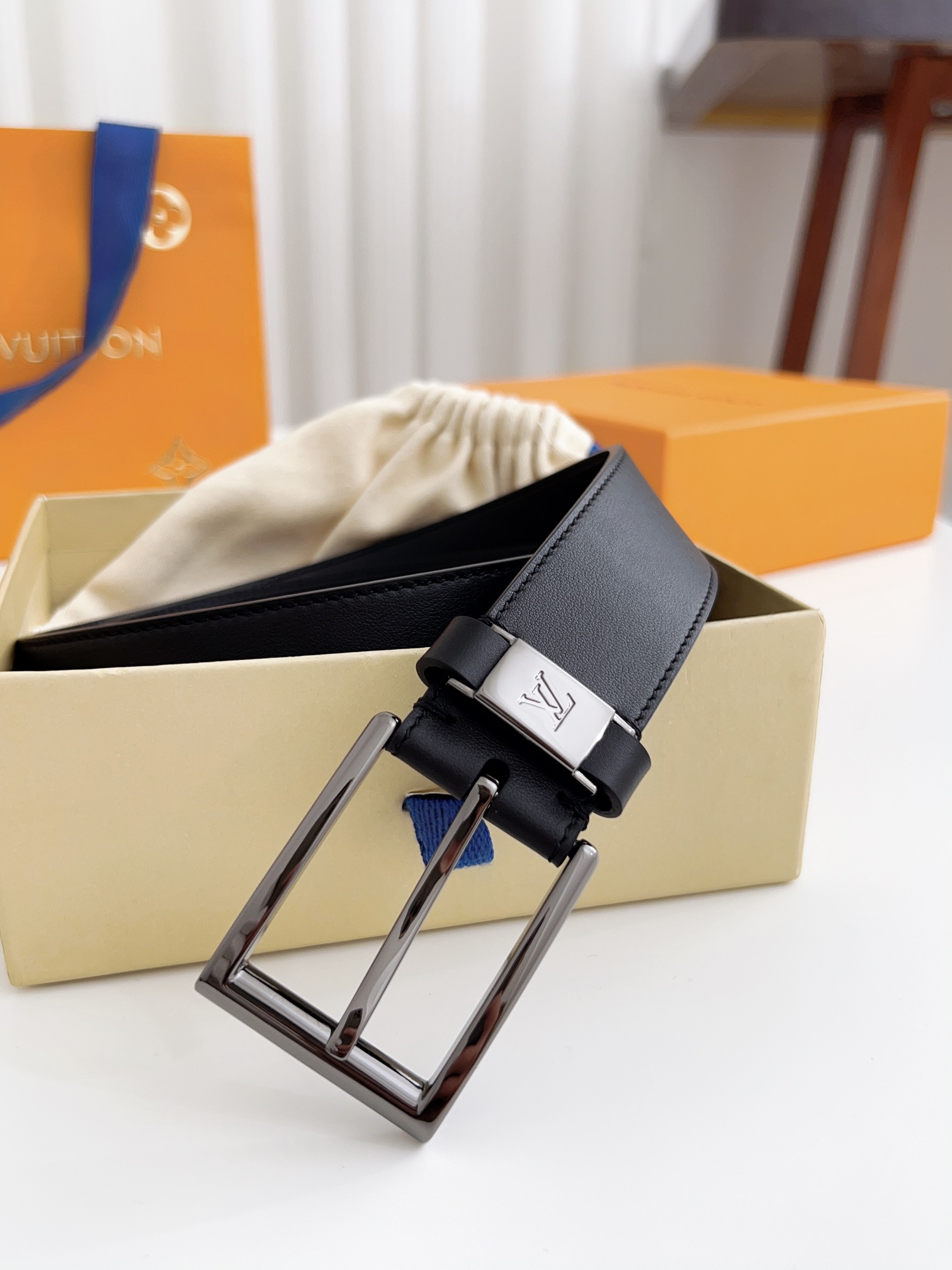 Louis Vuitton Male Basic Belt Cow Leather 125cm-l