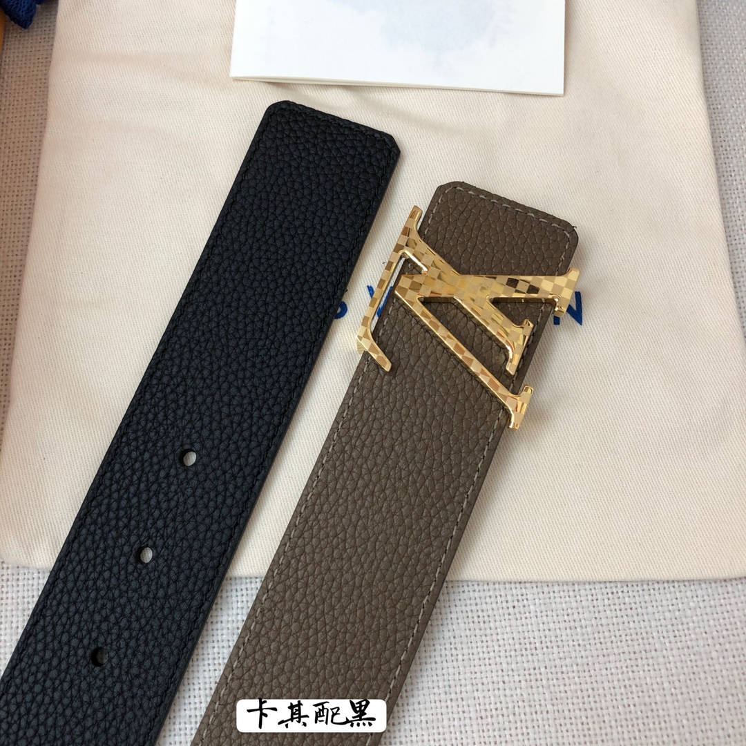 Louis Vuitton Male Leather Belt Cow Leather 40mm-s-l
