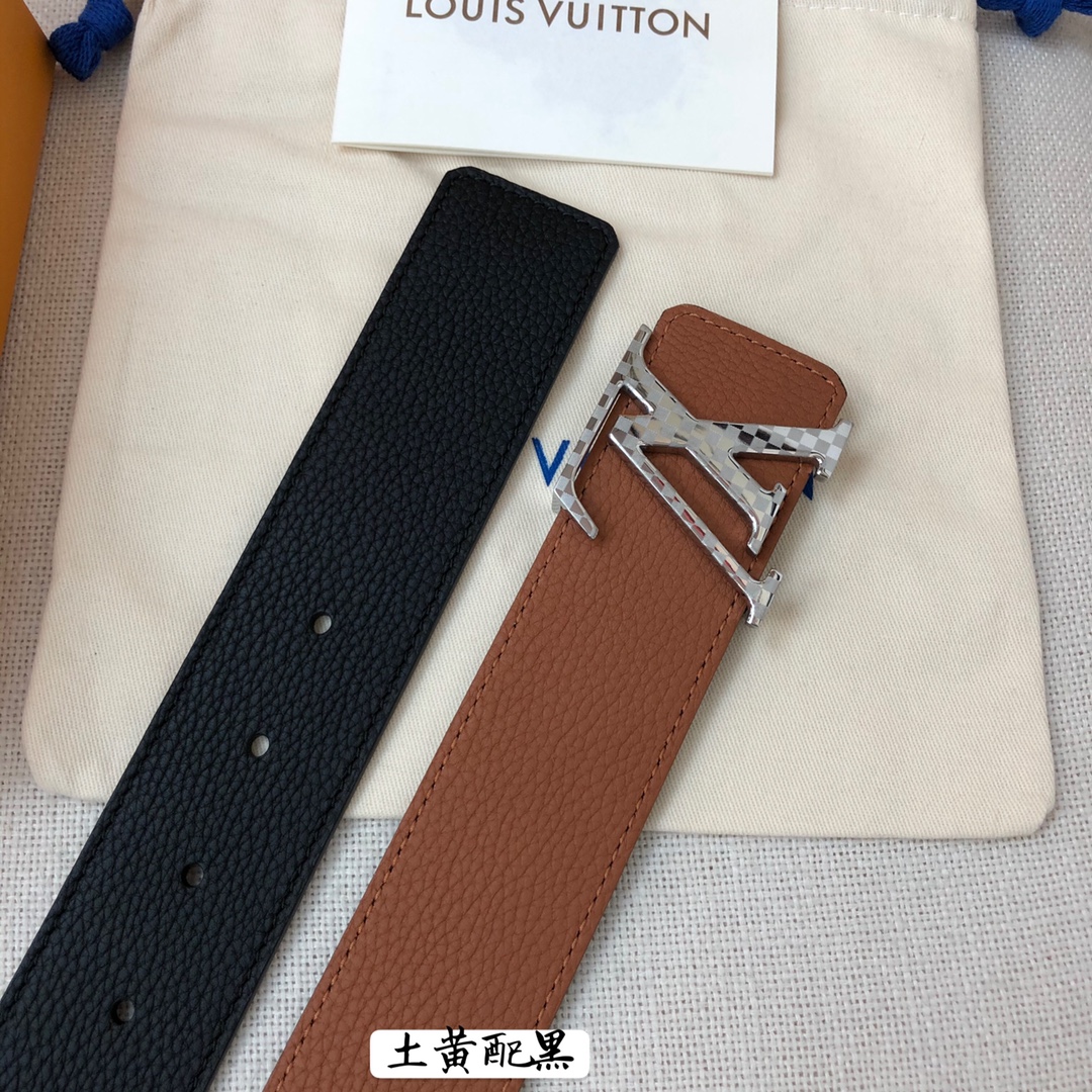 Louis Vuitton Male Leather Belt Cow Leather 40mm-s-l