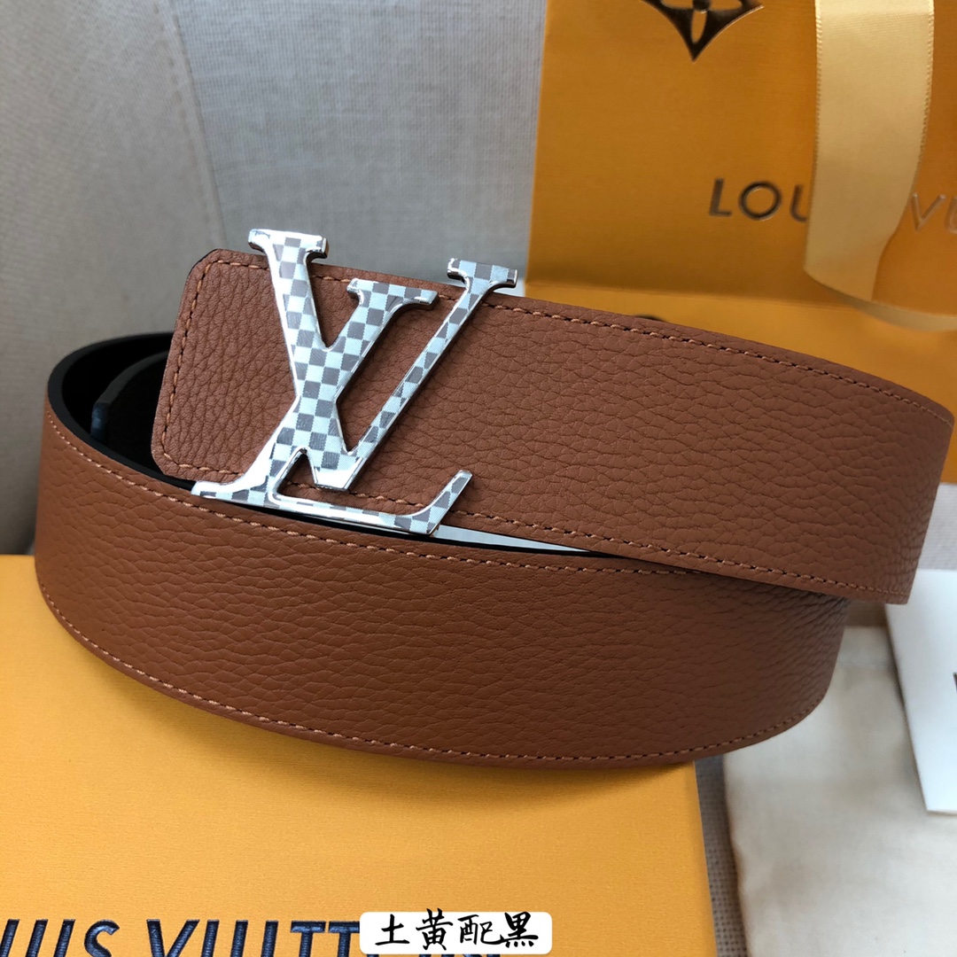 Louis Vuitton Male Leather Belt Cow Leather 40mm-s-l