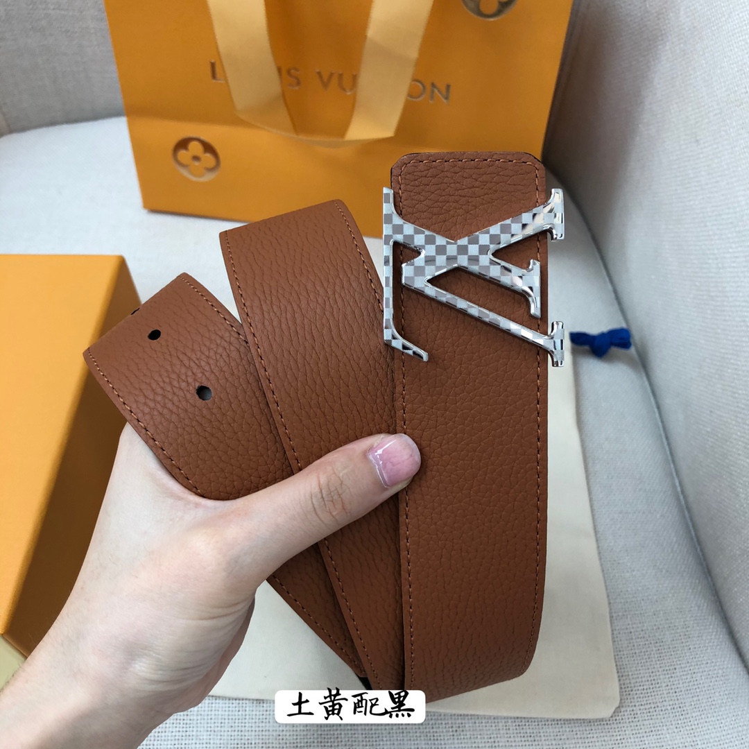 Louis Vuitton Male Leather Belt Cow Leather 40mm-s-l