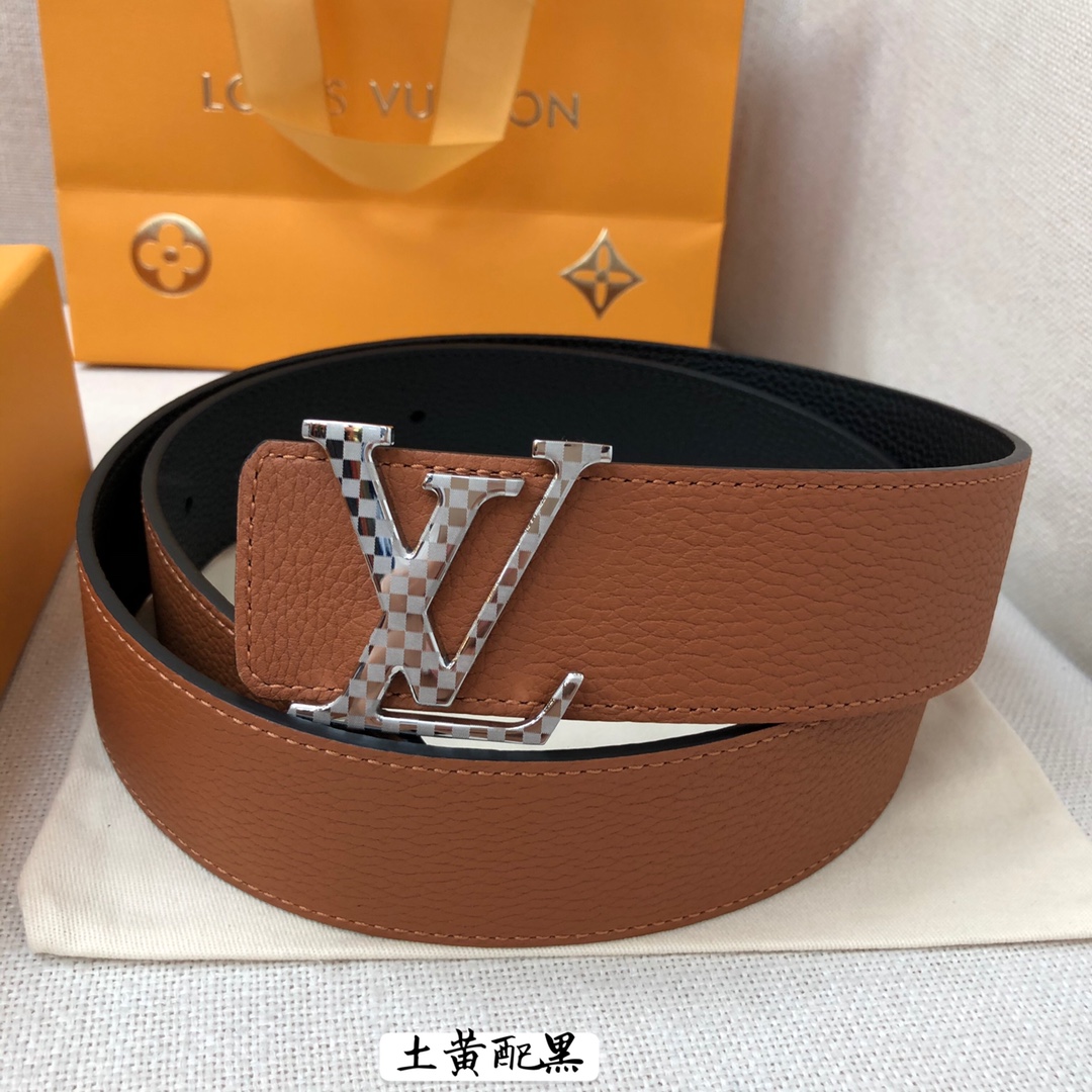 Louis Vuitton Male Leather Belt Cow Leather 40mm-s-l