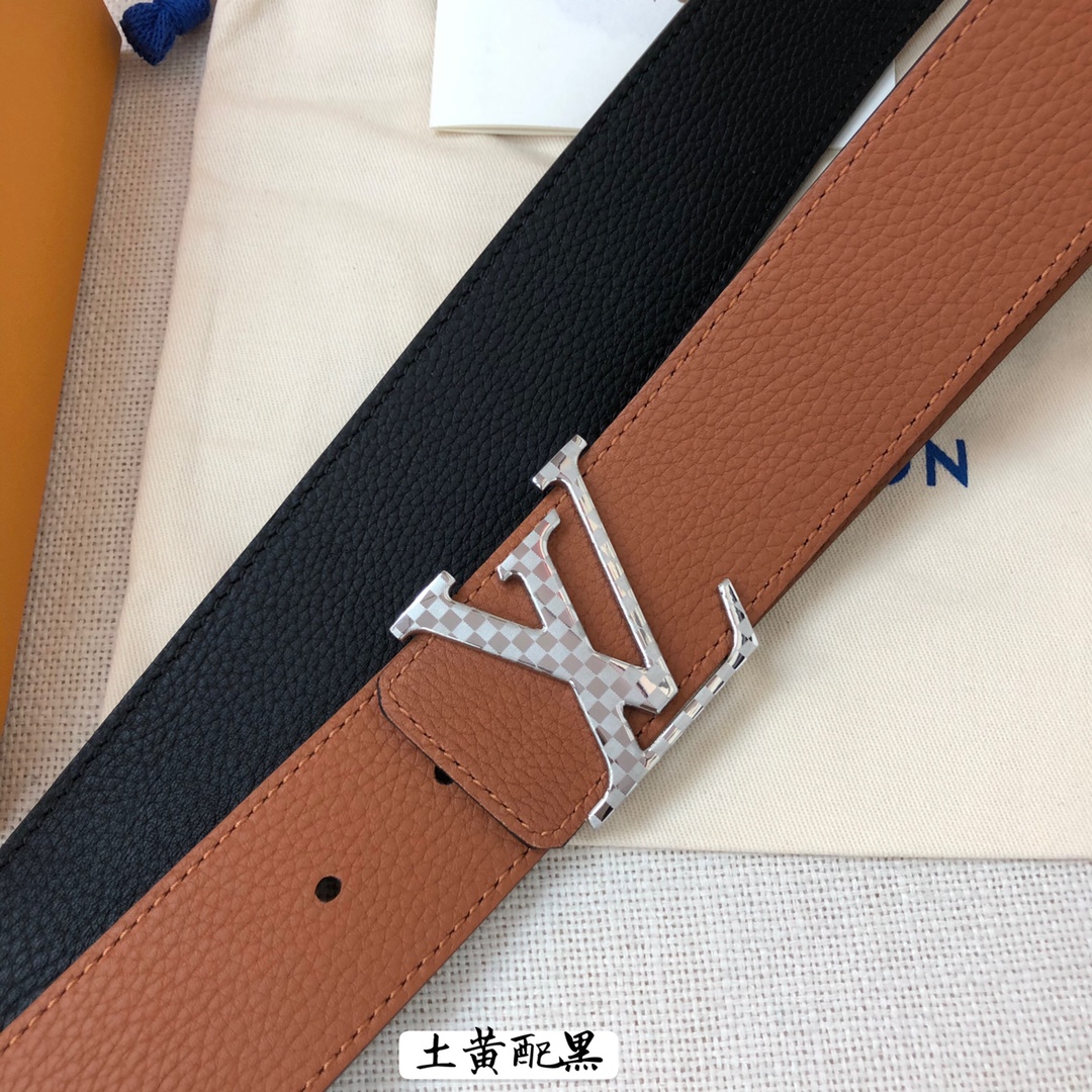 Louis Vuitton Male Leather Belt Cow Leather 40mm-s-l