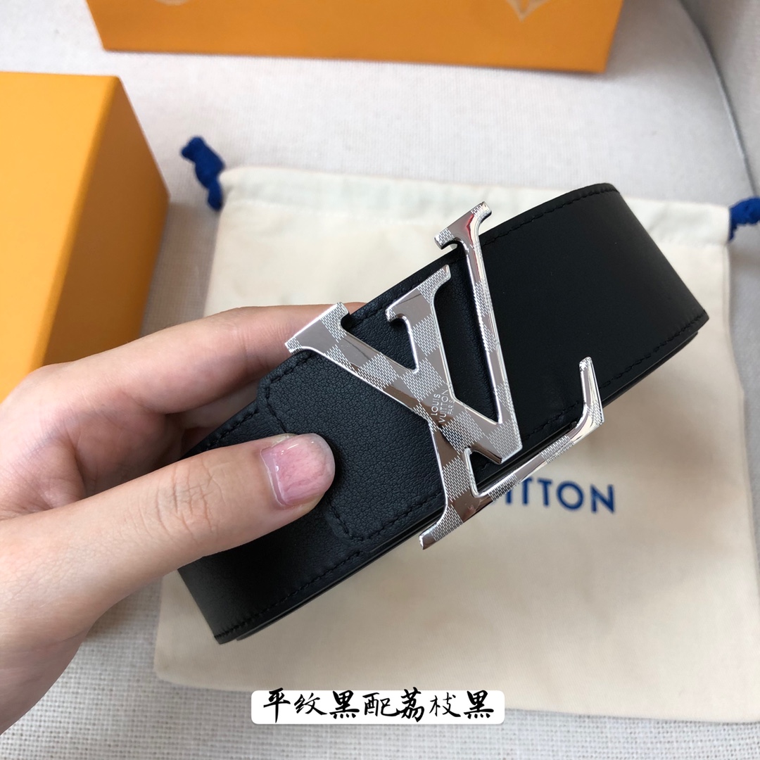 Louis Vuitton Male Leather Belt Cow Leather 40mm-s-l
