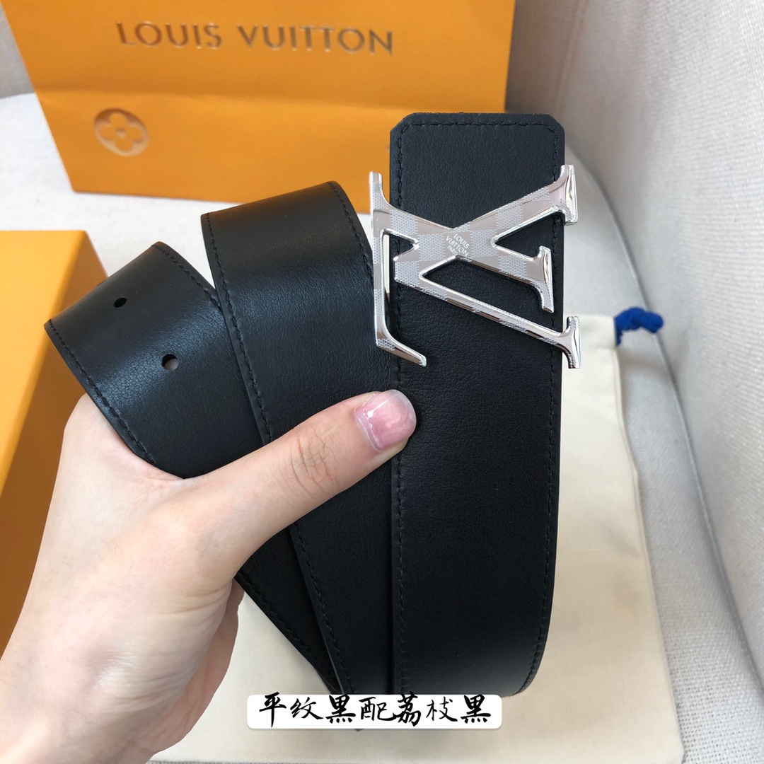 Louis Vuitton Male Leather Belt Cow Leather 40mm-s-l