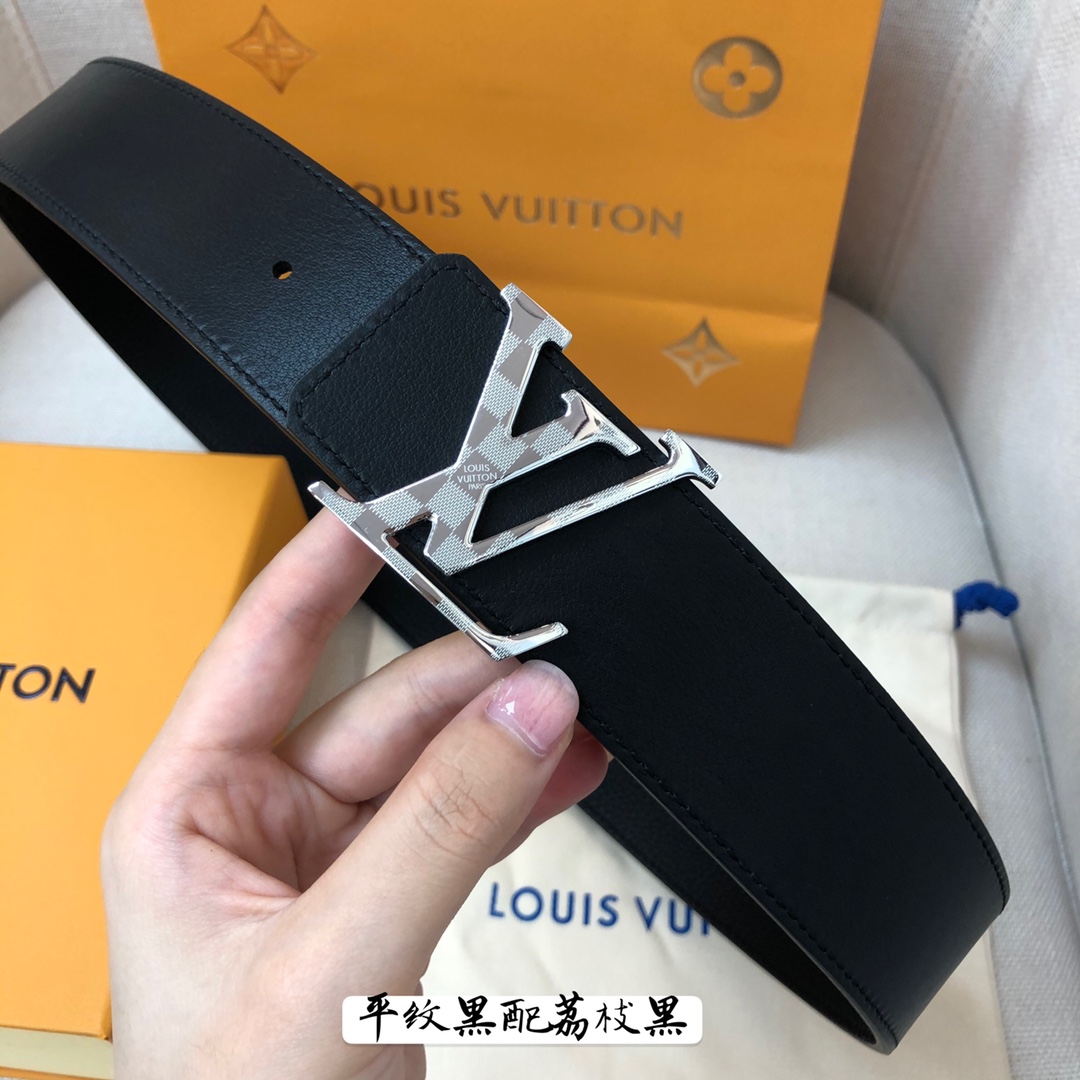 Louis Vuitton Male Leather Belt Cow Leather 40mm-s-l