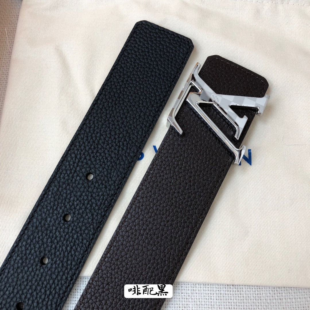 Louis Vuitton Male Leather Belt Cow Leather 40mm-s-l