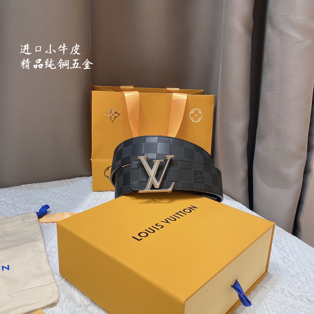 Louis Vuitton Male Basic Belt Cow Leather S-m-l