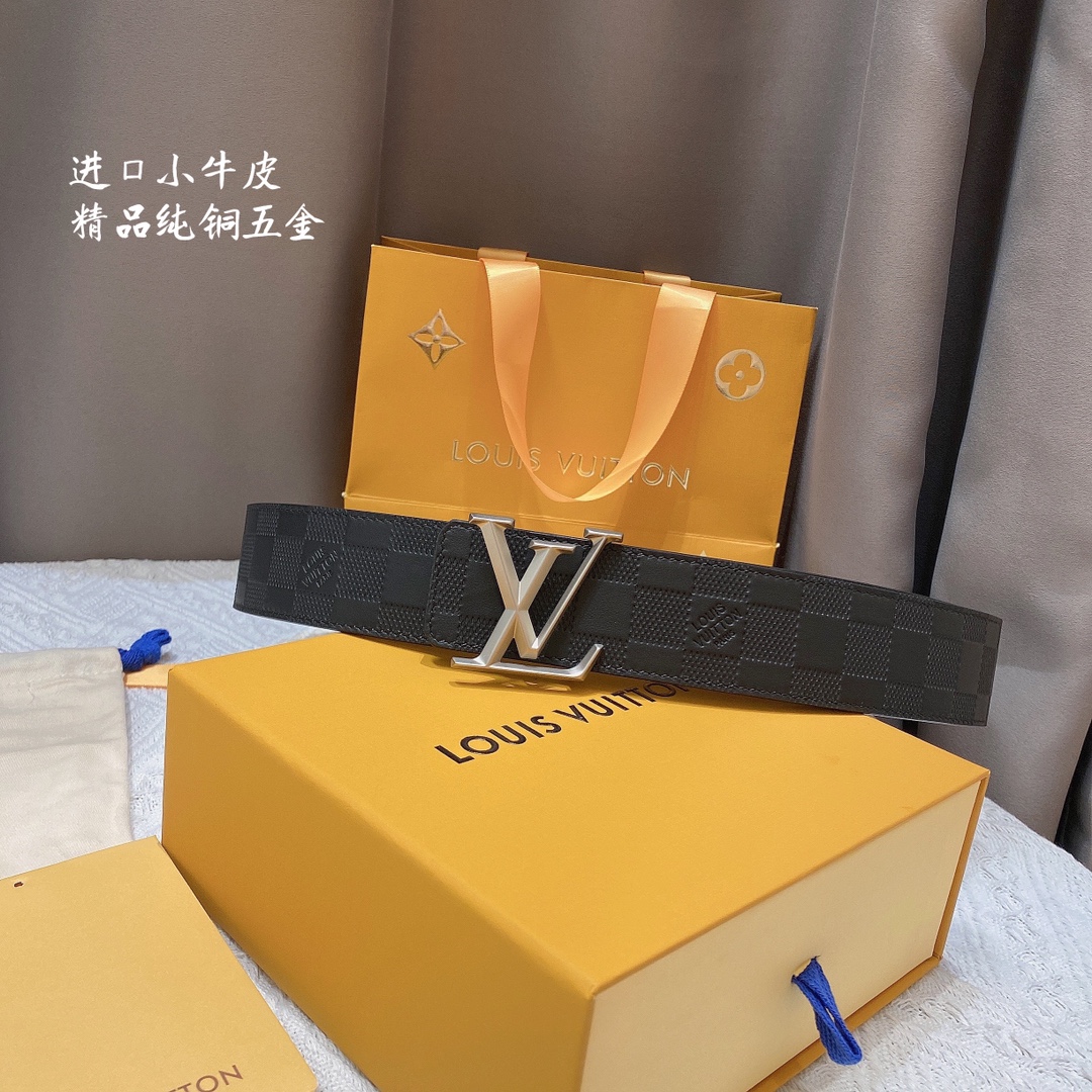 Louis Vuitton Male Basic Belt Cow Leather S-m-l