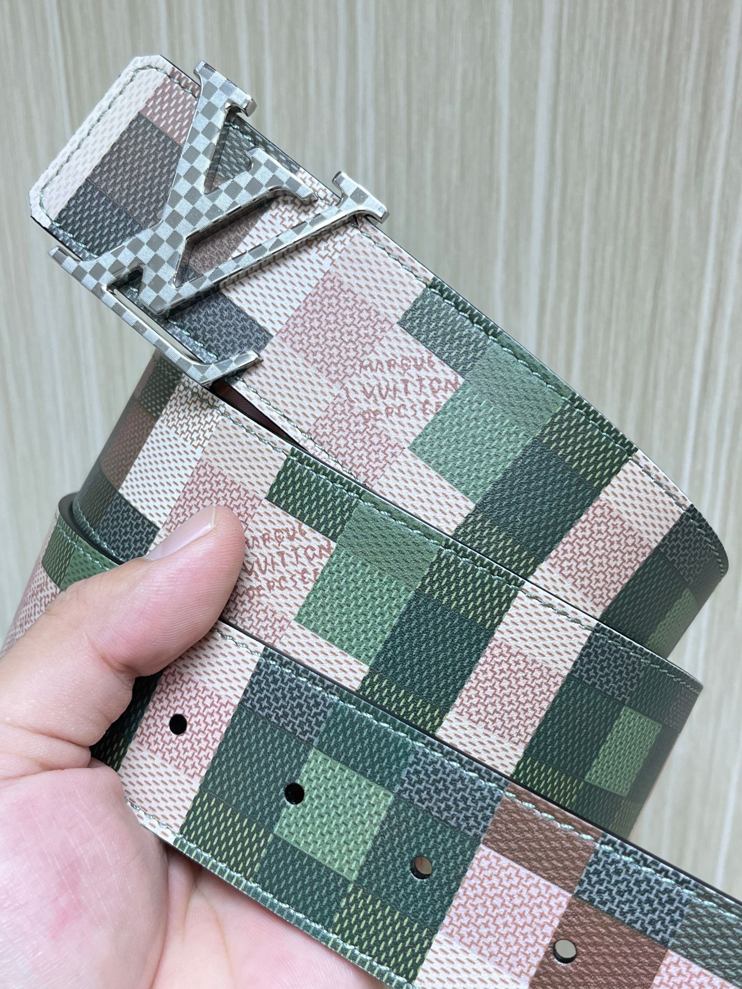 Louis Vuitton Male Basic Belt Cow Leather Coffee L