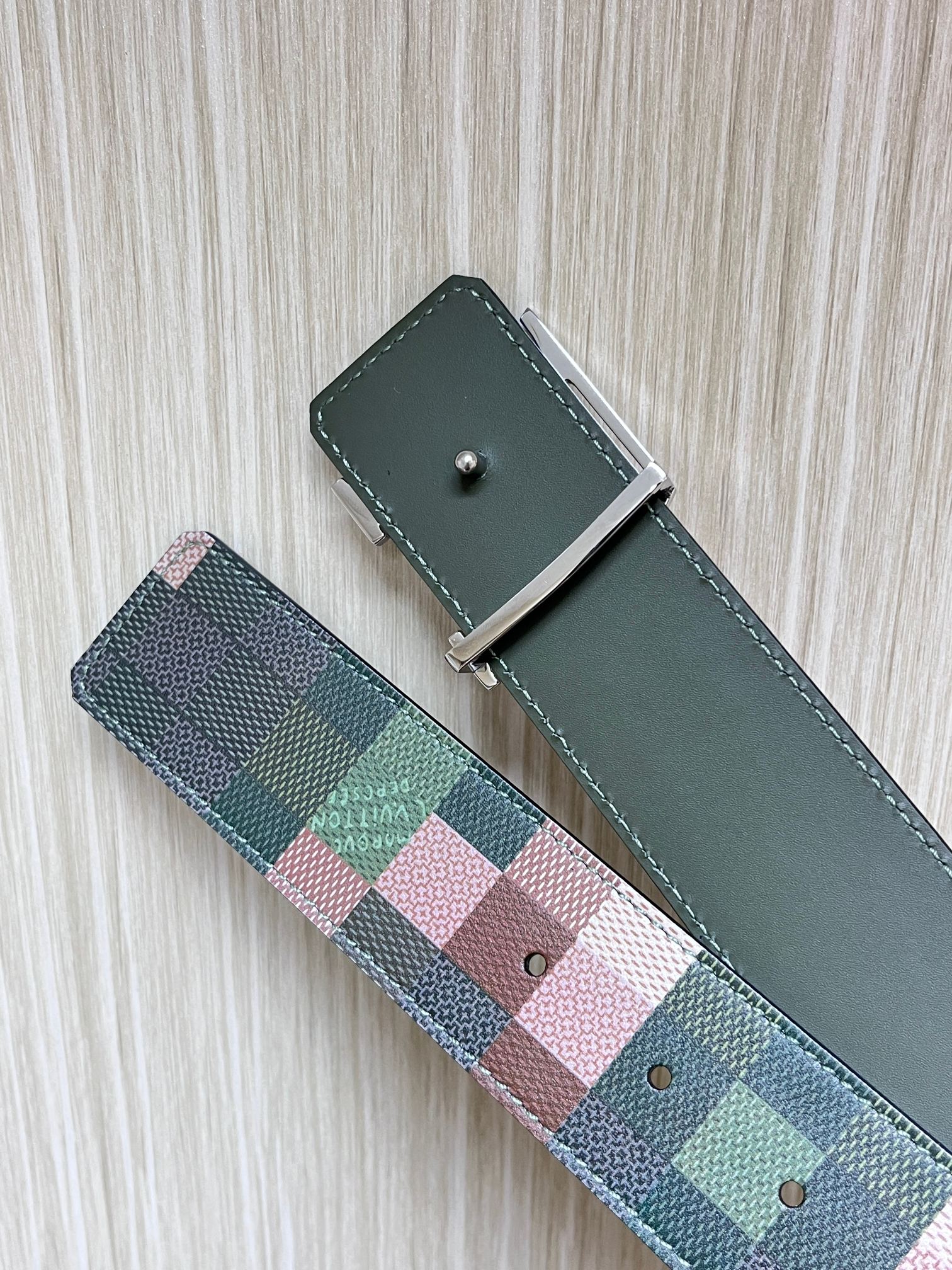 Louis Vuitton Male Basic Belt Cow Leather Coffee L