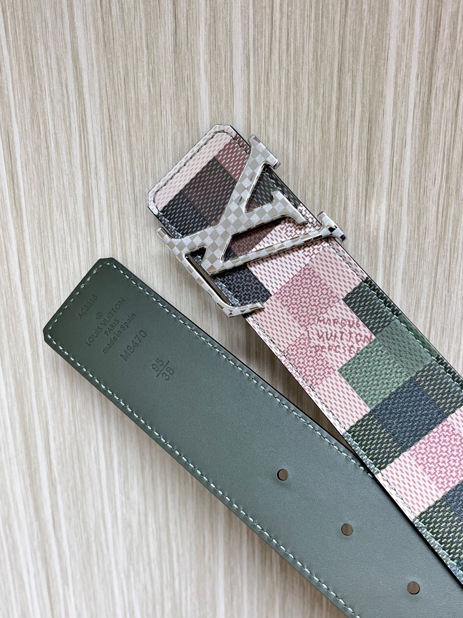 Louis Vuitton Male Basic Belt Cow Leather Coffee L