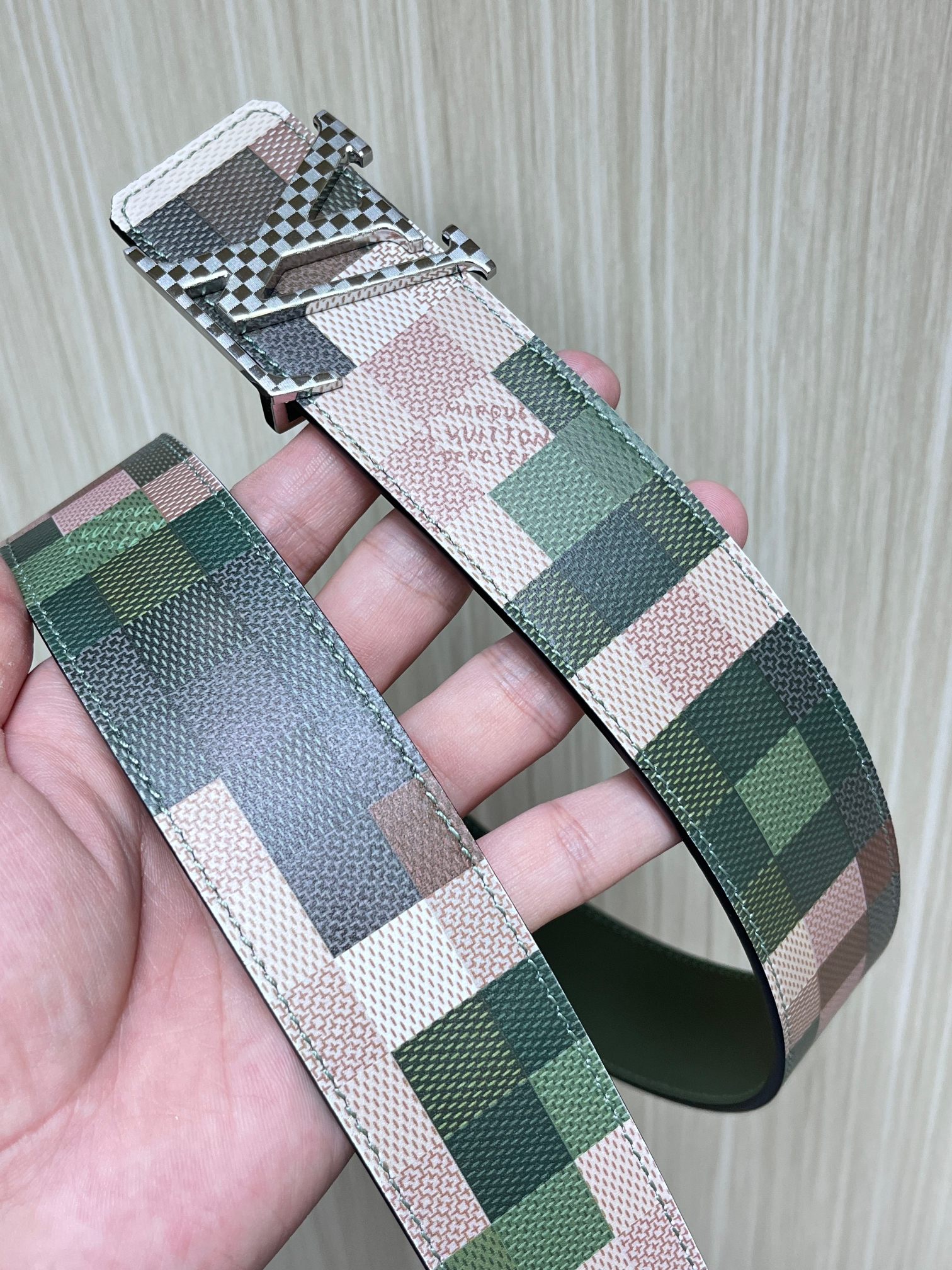 Louis Vuitton Male Basic Belt Cow Leather Coffee L