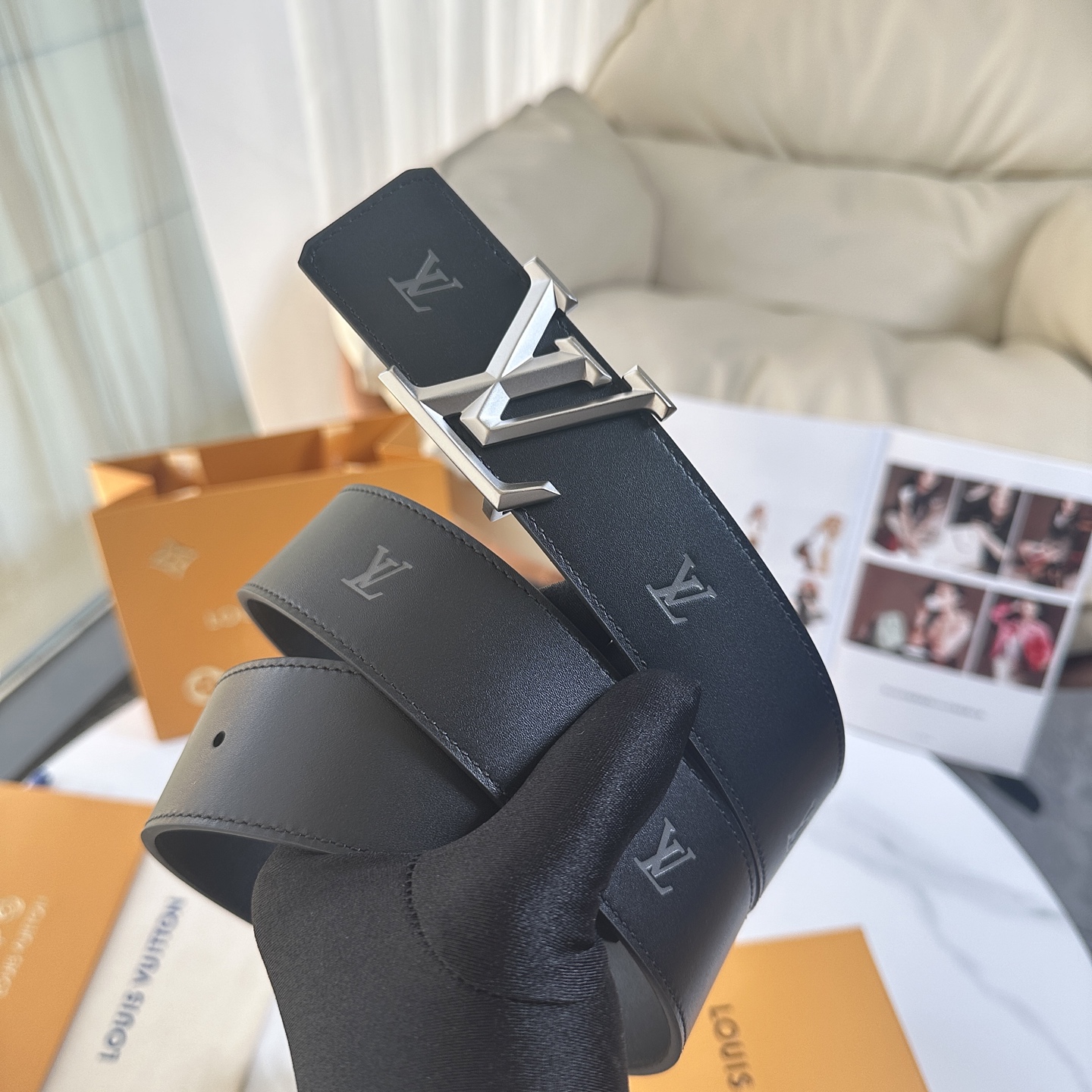 Louis Vuitton Male Basic Belt Cow Leather L