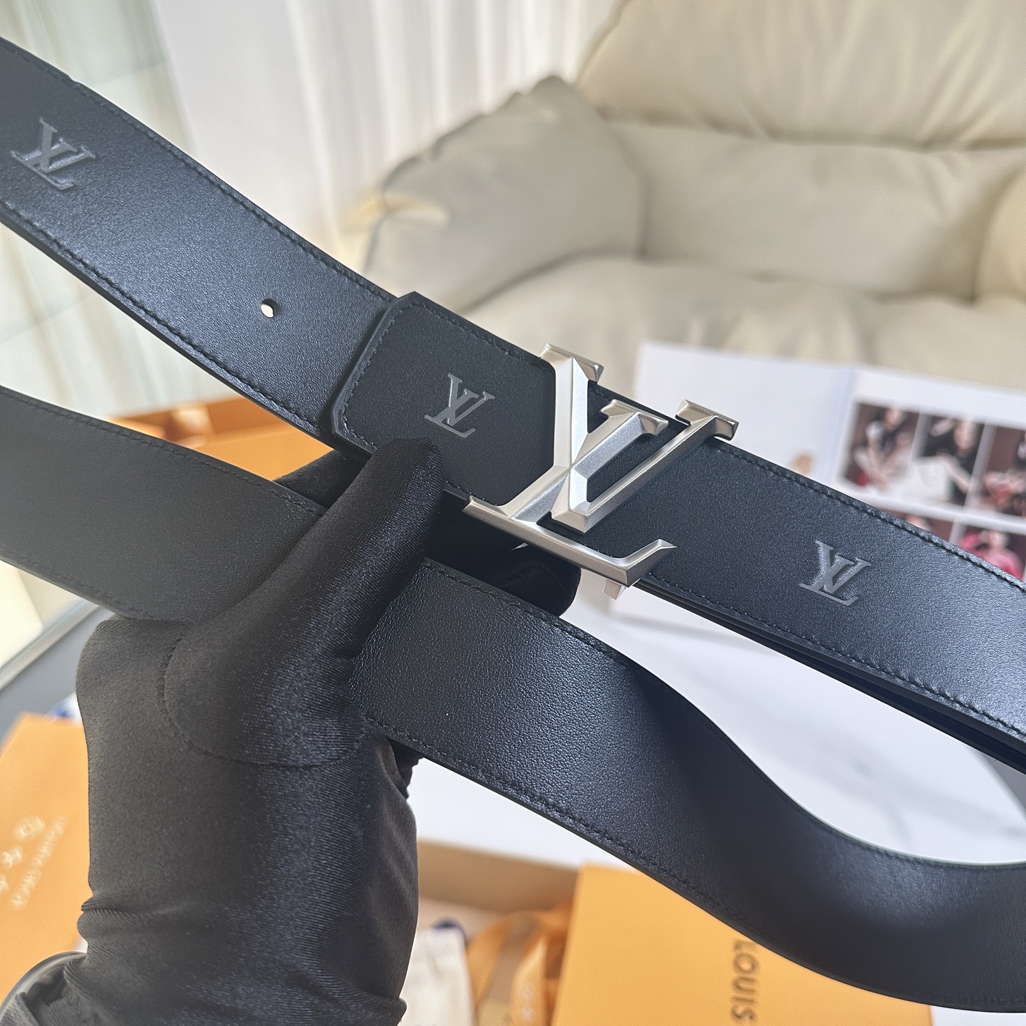 Louis Vuitton Male Basic Belt Cow Leather L