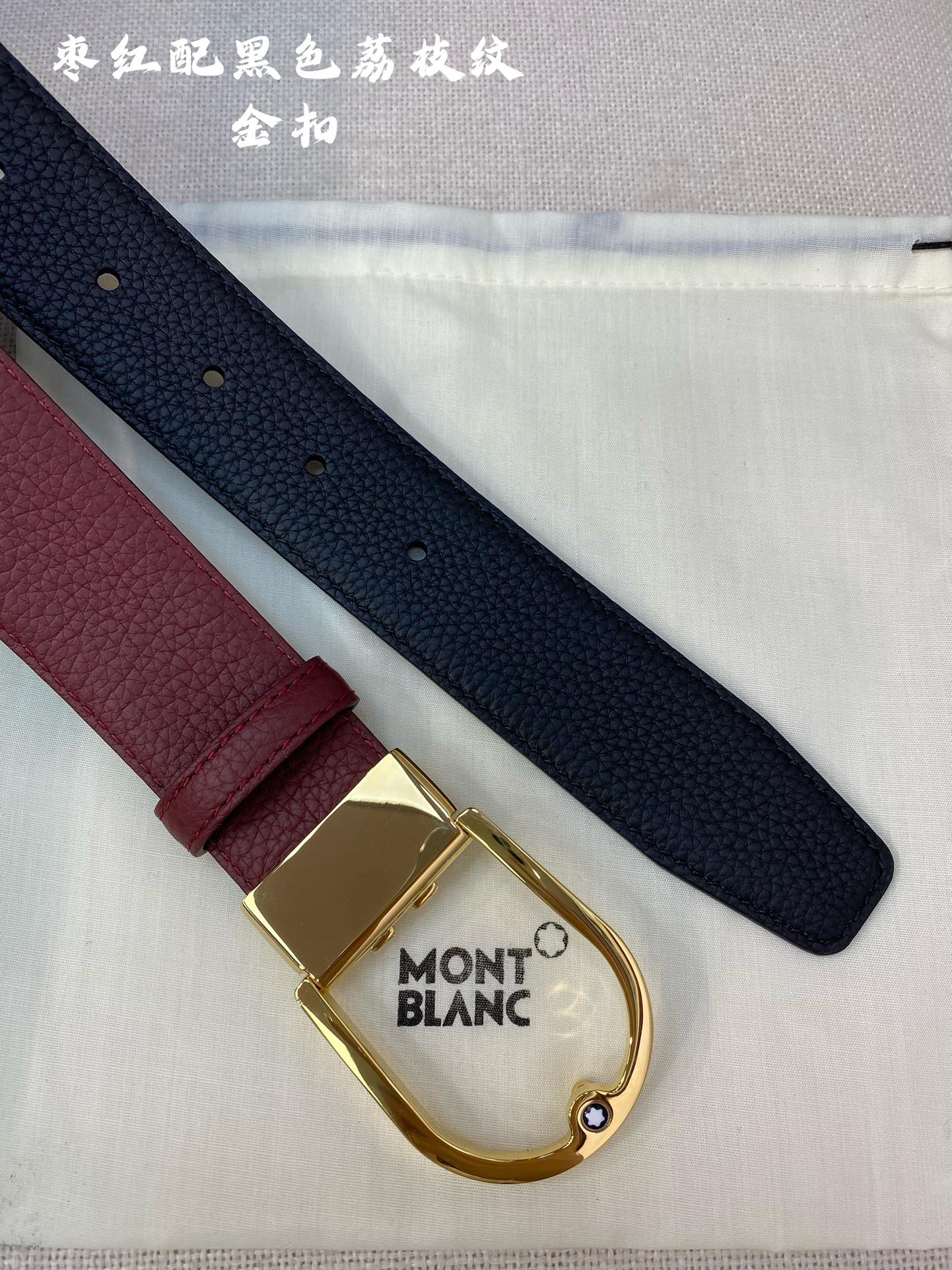 Montblanc Male Leather Belt Top Grain Leather M-l