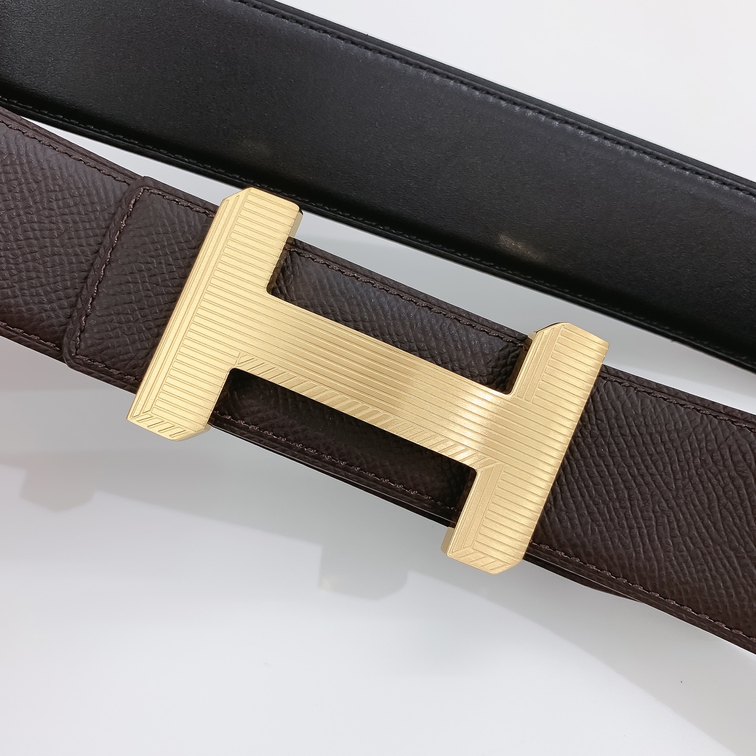 Hermès Leather Belt Cow Leather Silver 38mm