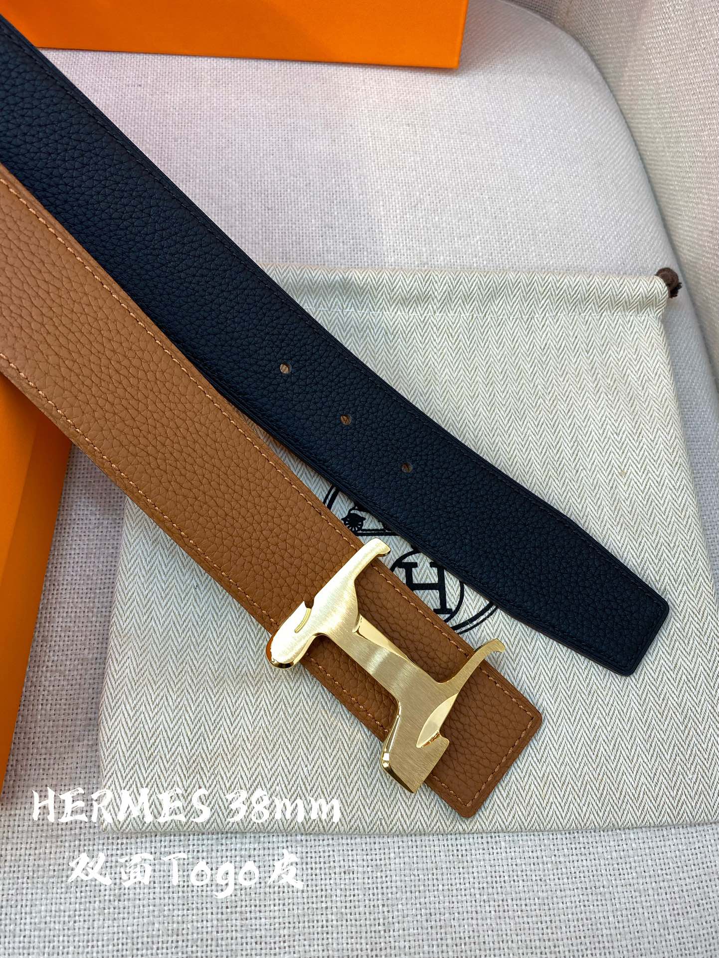 Hermès Male Leather Belt Cow Leather S-m