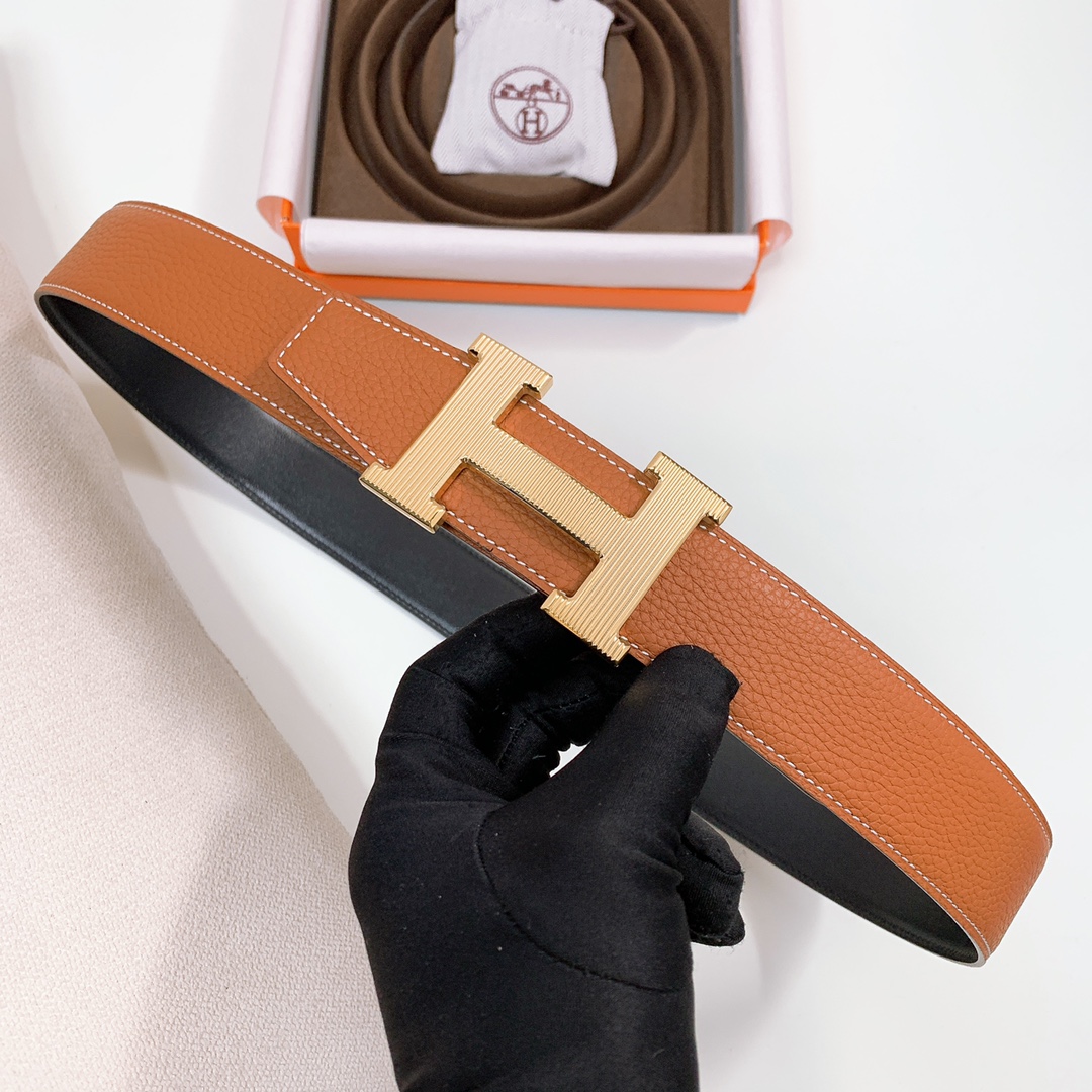 Hermès Male Leather Belt Wide Width