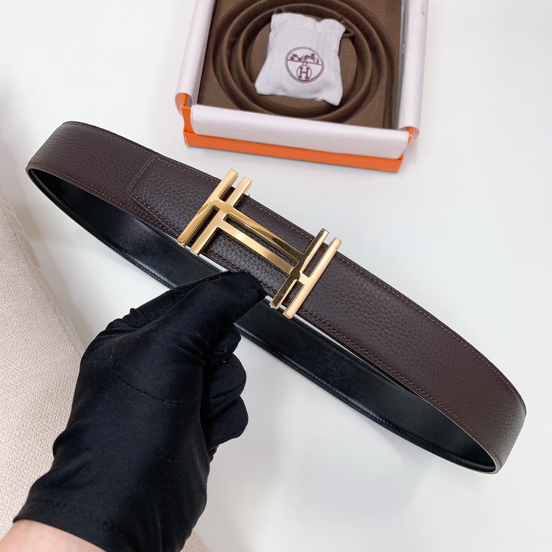 Hermès Male Leather Belt Wide Width