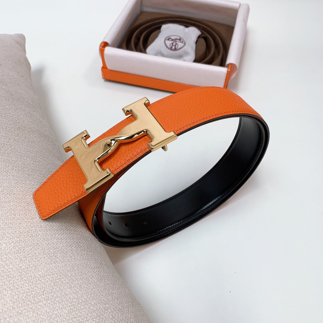Hermès Male Leather Belt Wide Width