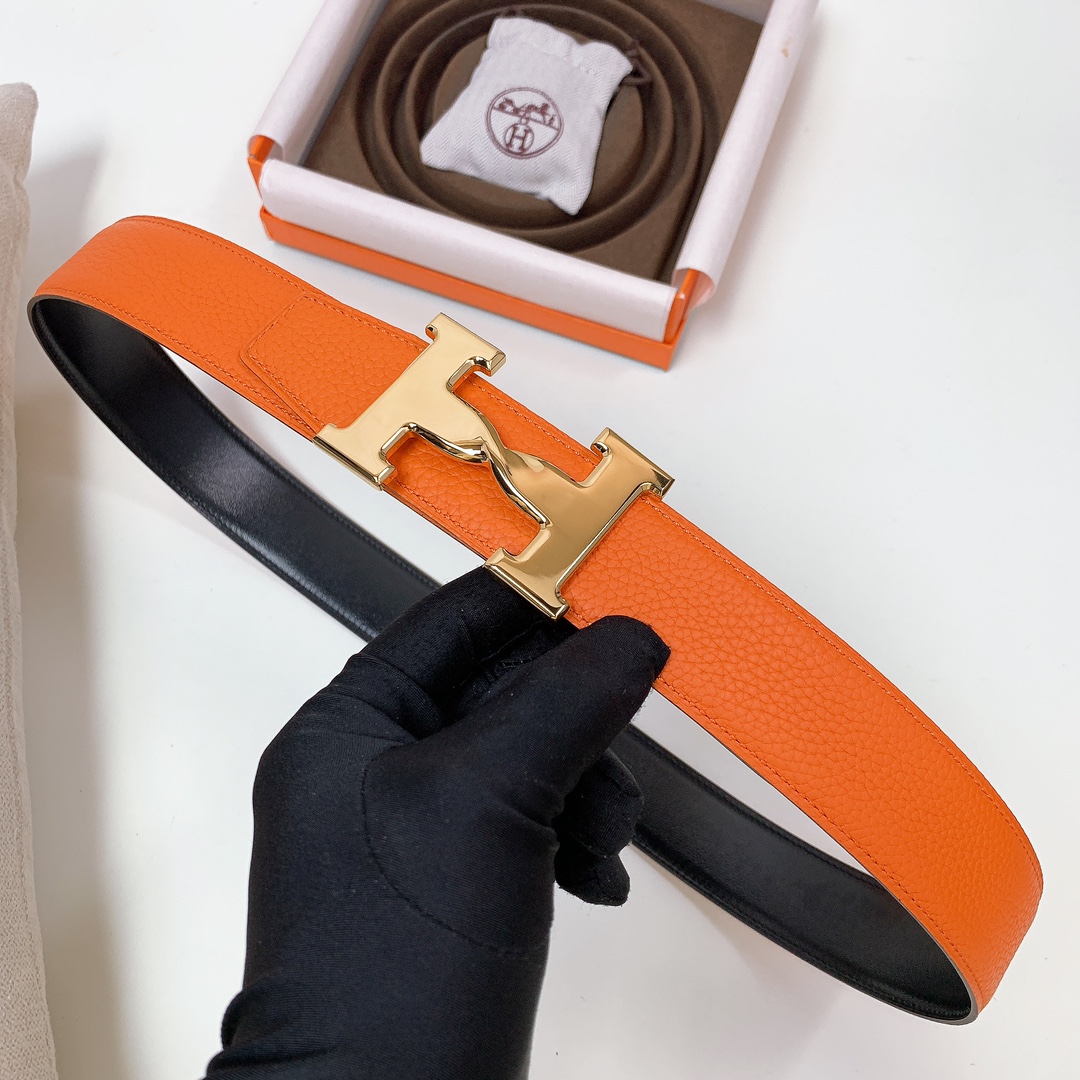 Hermès Male Leather Belt Wide Width