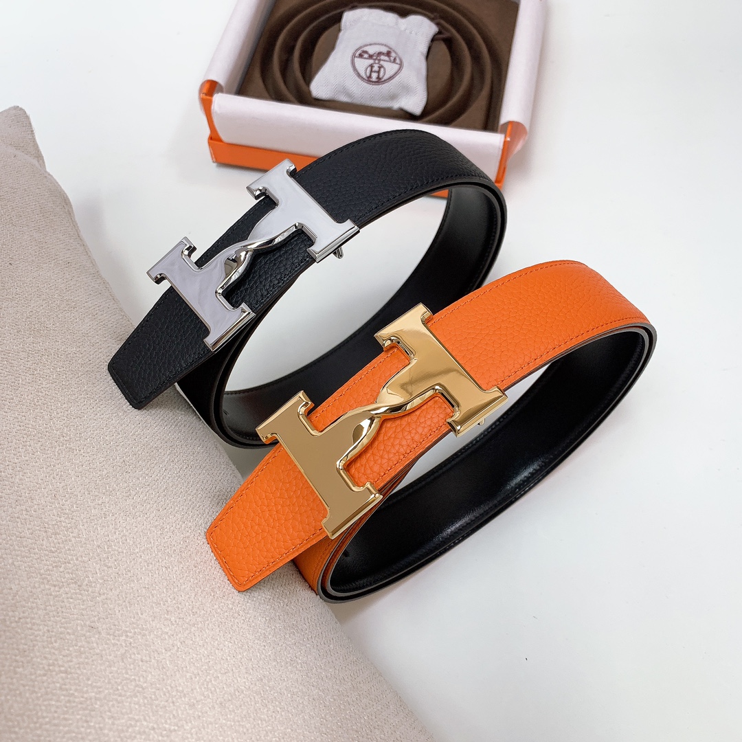 Hermès Male Leather Belt Wide Width