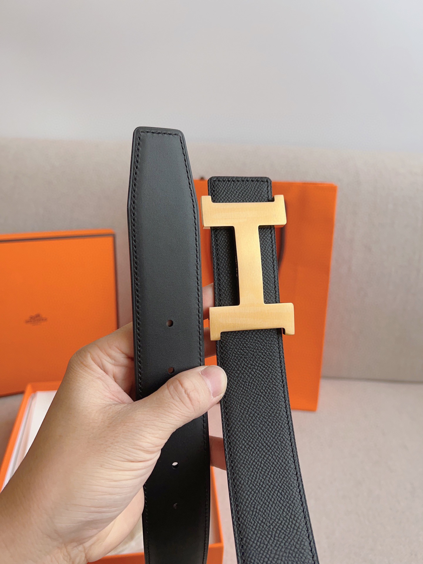 Hermès Male Leather Belt Cow Leather S-m