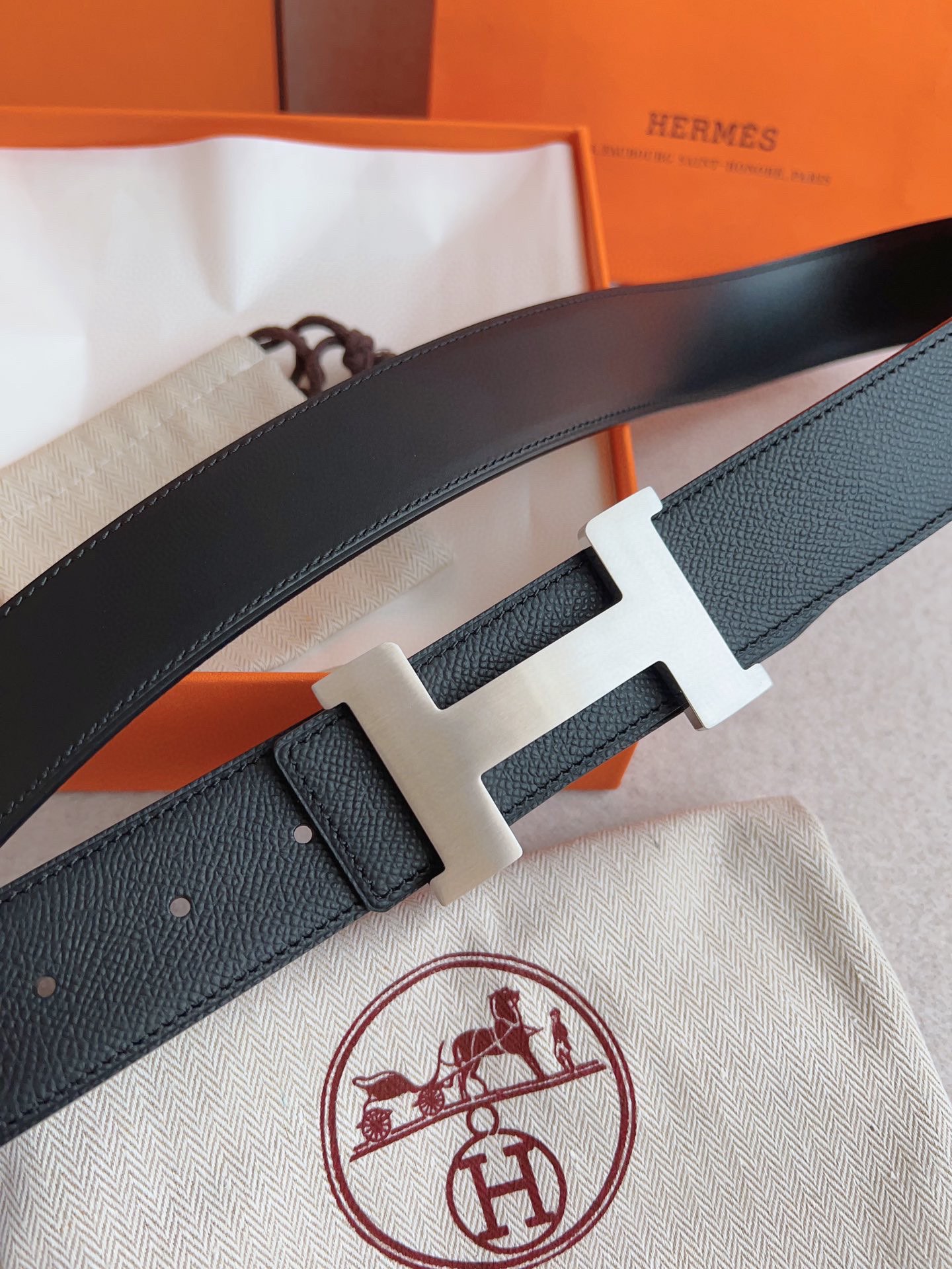 Hermès Male Leather Belt Cow Leather S-m