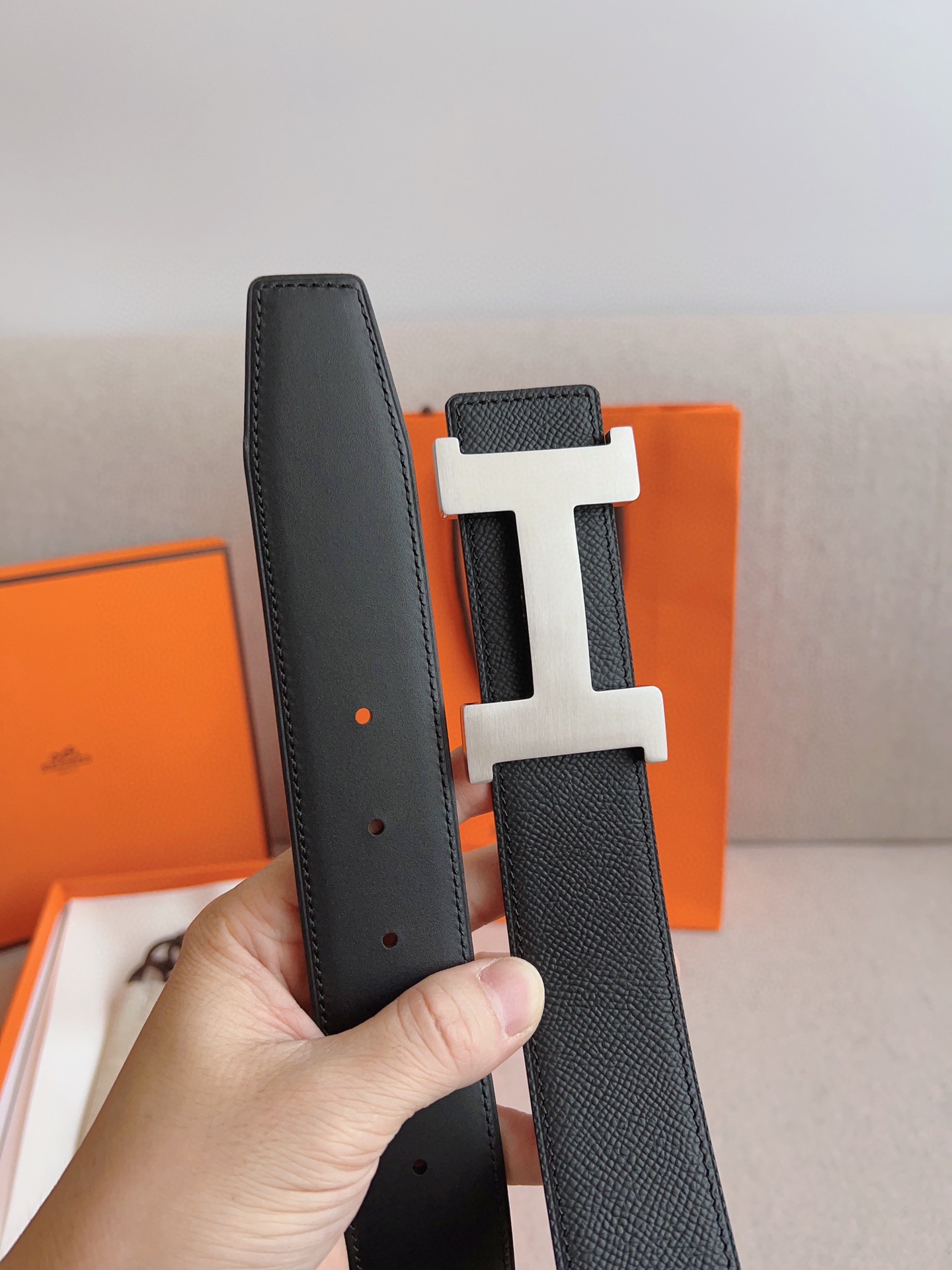 Hermès Male Leather Belt Cow Leather S-m