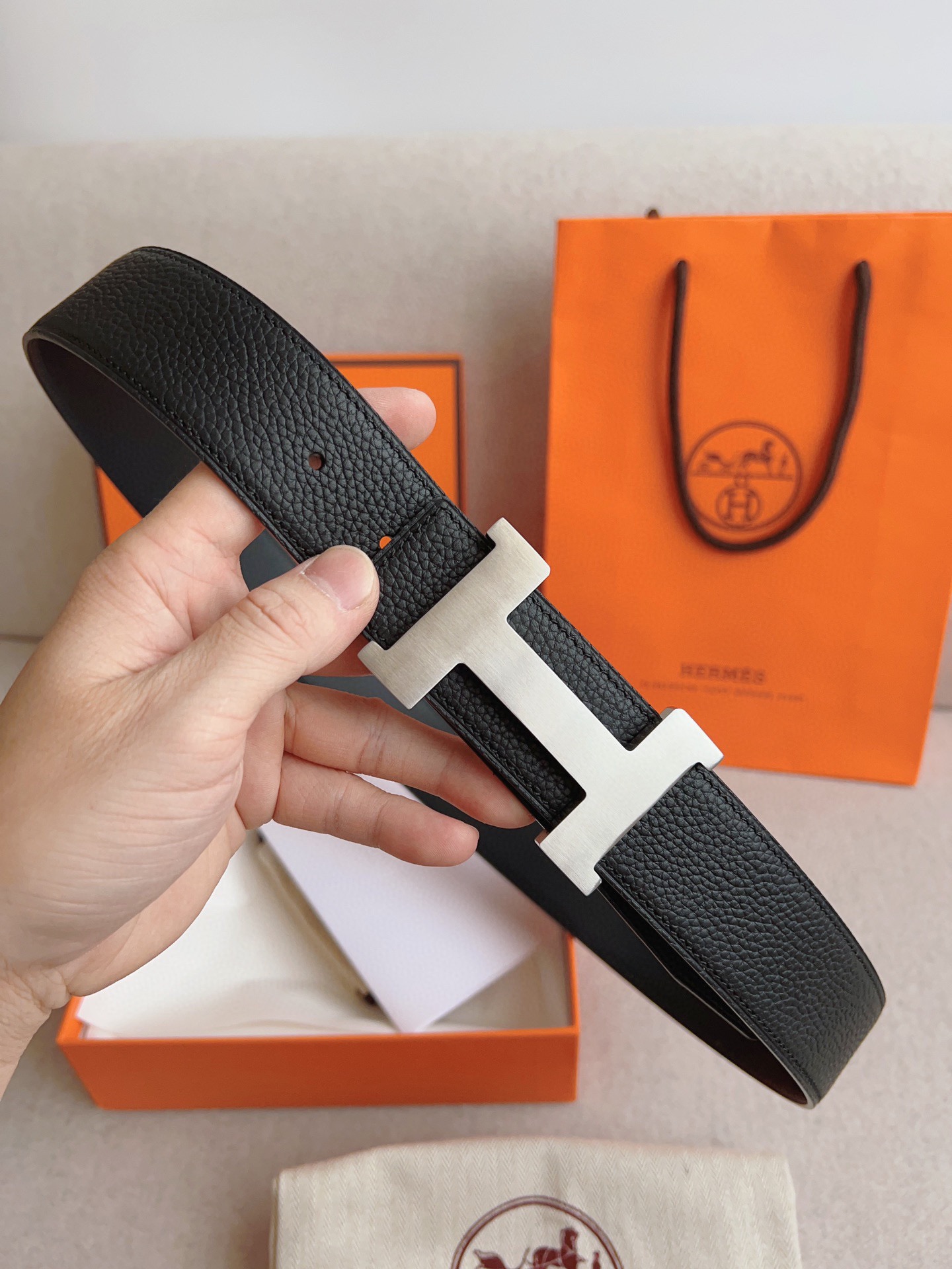 Hermès Male Leather Belt Cow Leather S-m