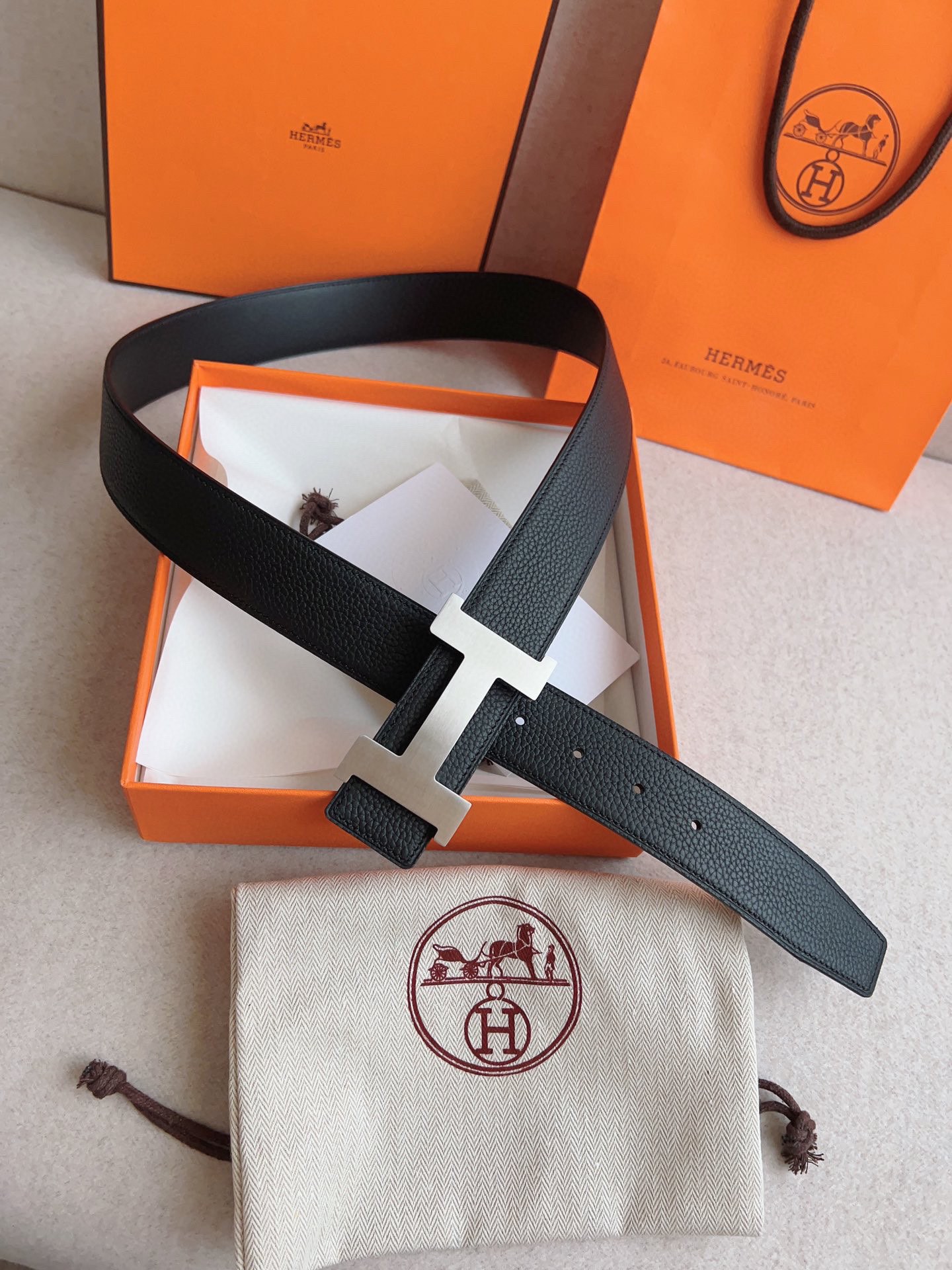 Hermès Male Leather Belt Cow Leather S-m