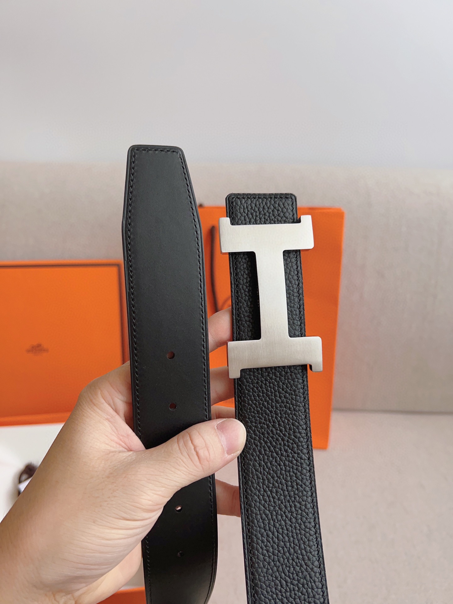 Hermès Male Leather Belt Cow Leather S-m