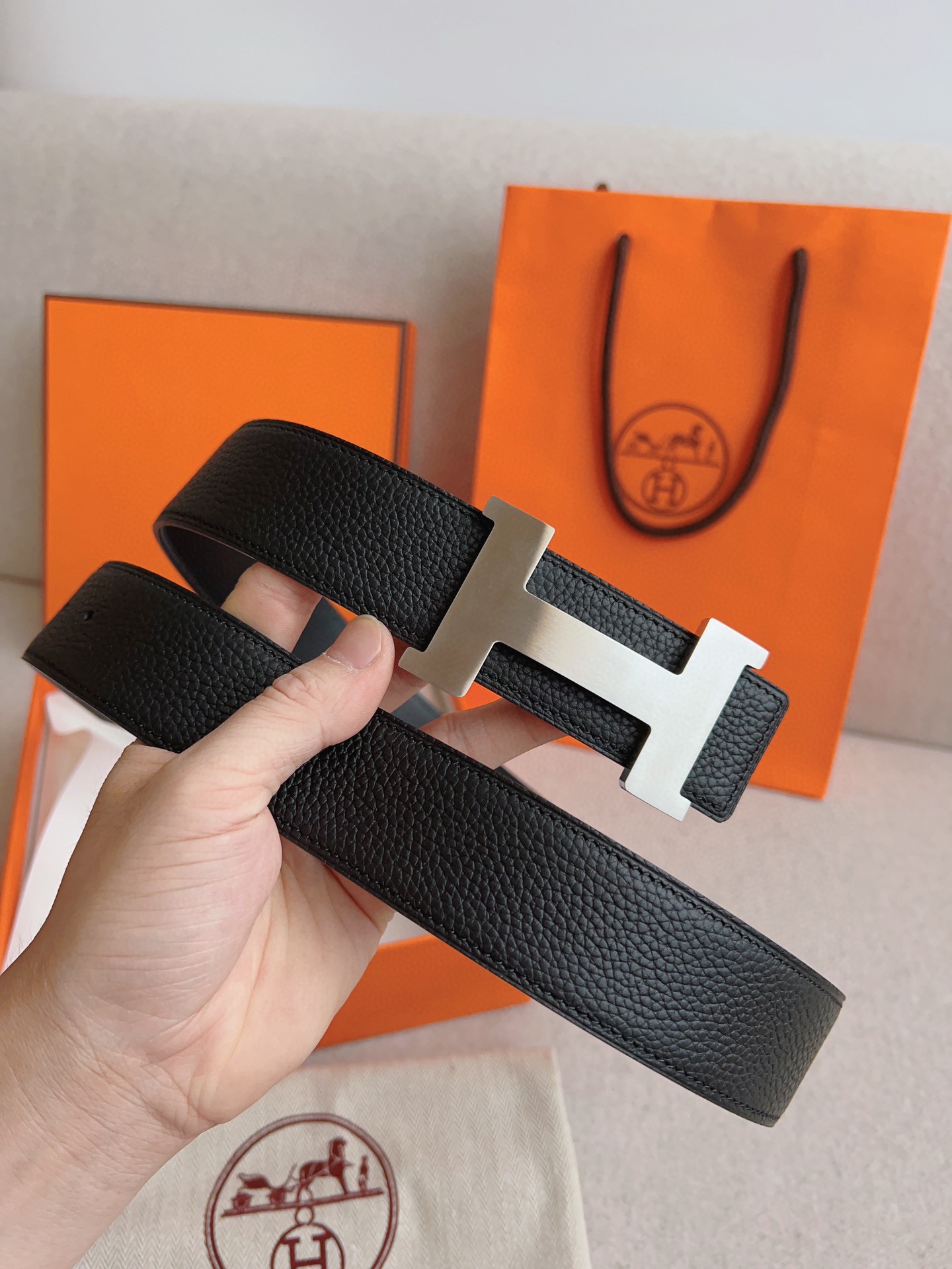 Hermès Male Leather Belt Cow Leather S-m