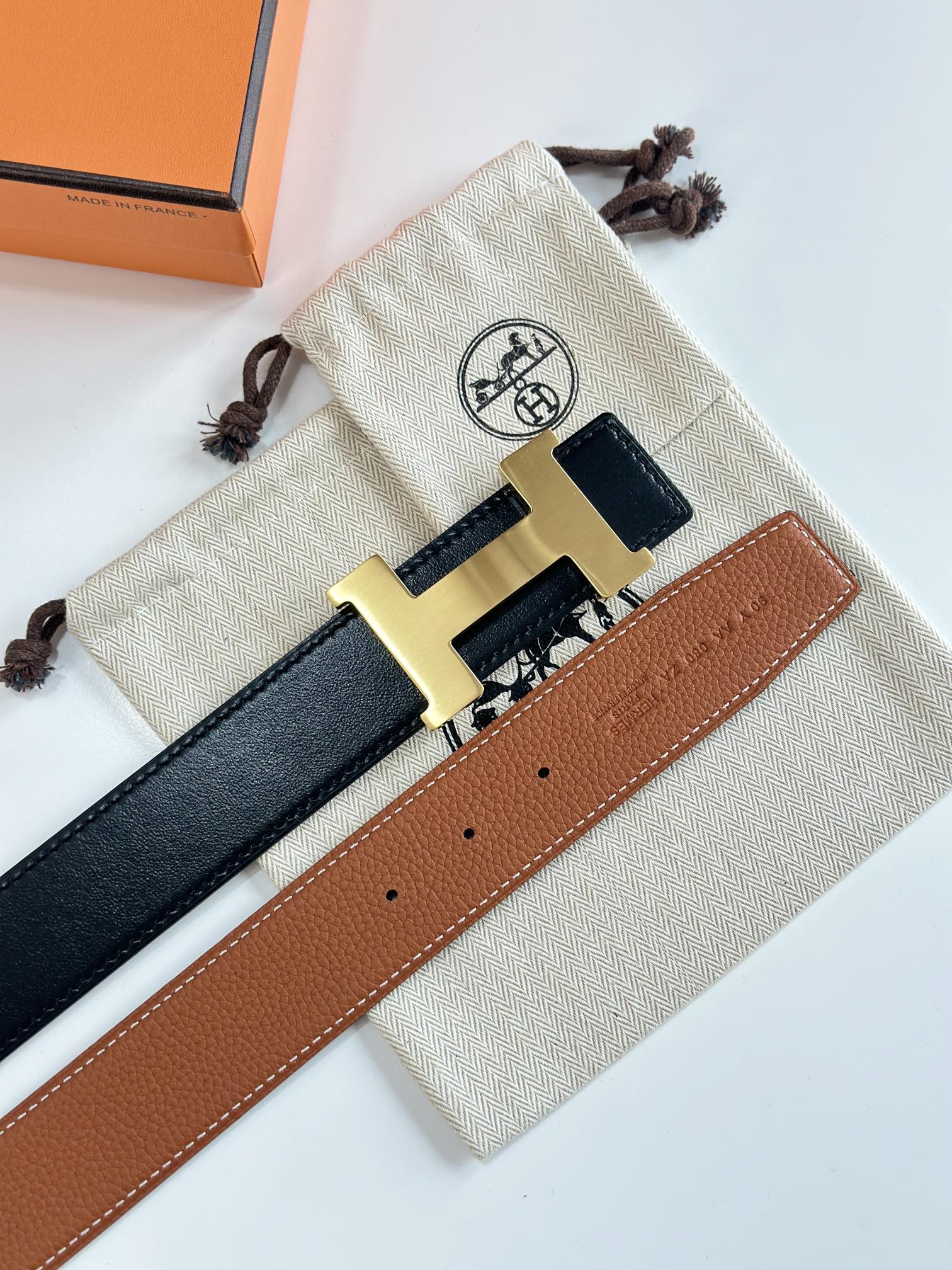 Hermès Male Leather Belt Cow Leather S-m