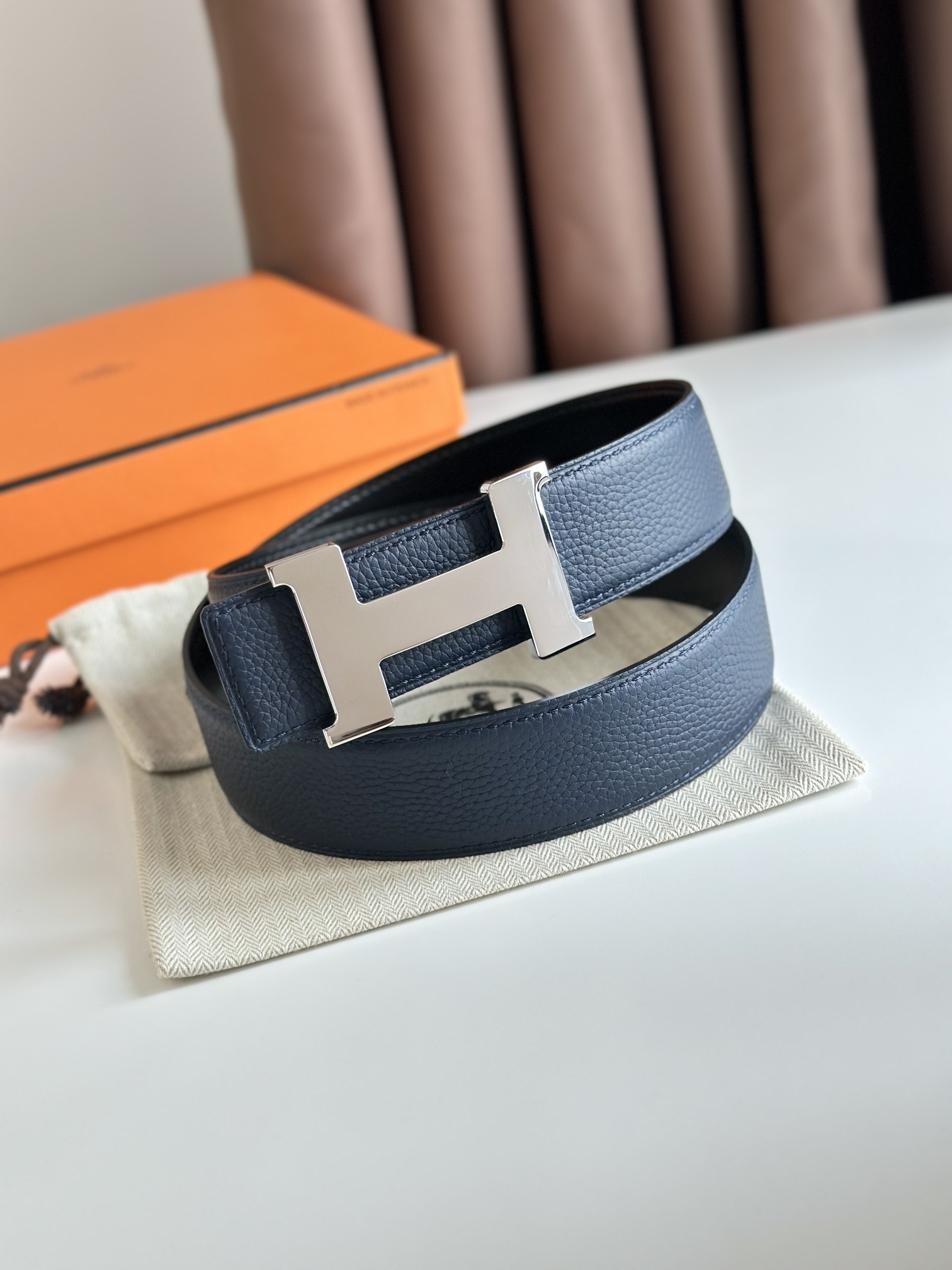 Hermès Male Leather Belt Cow Leather S-m