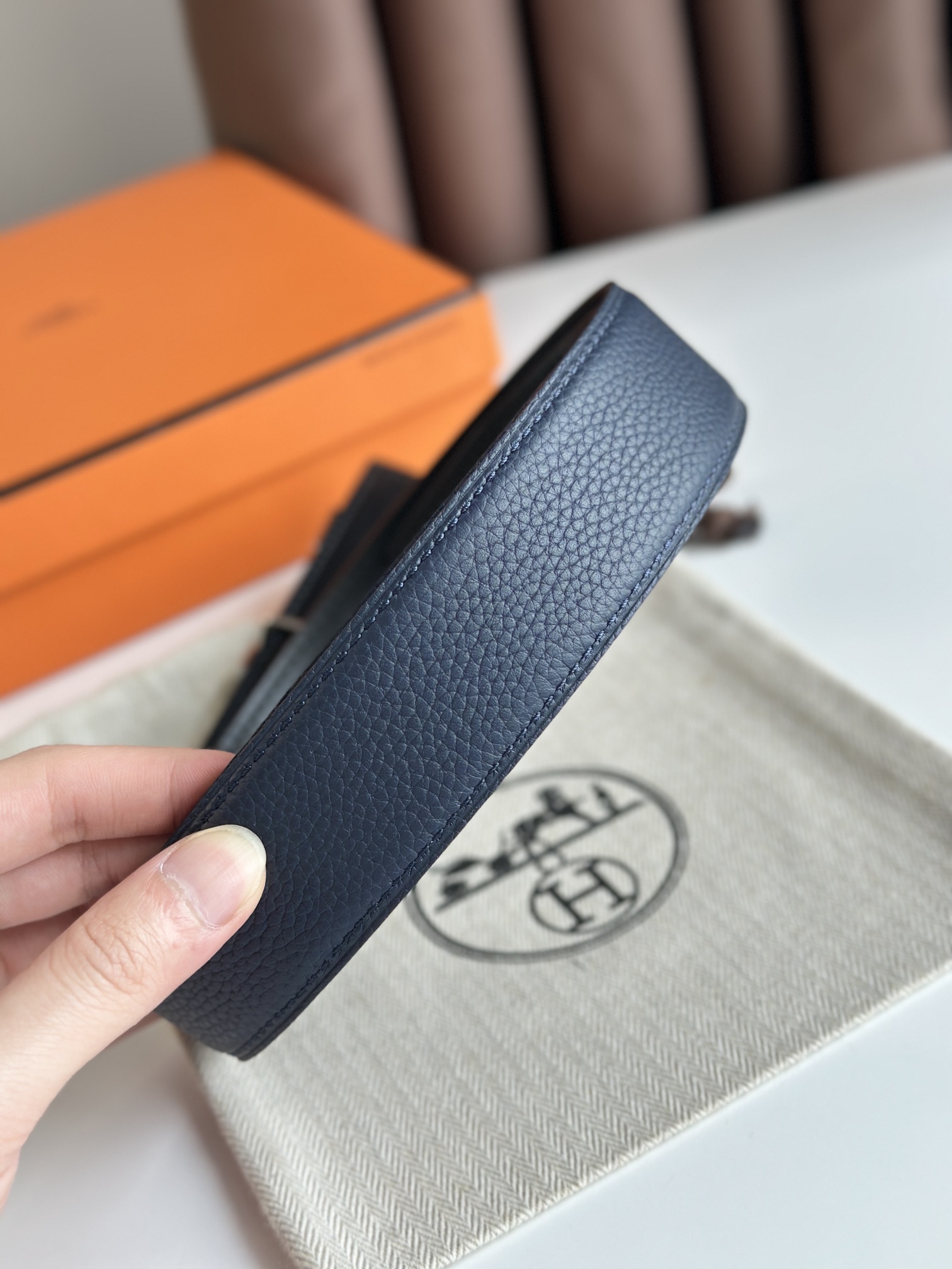 Hermès Male Leather Belt Cow Leather S-m